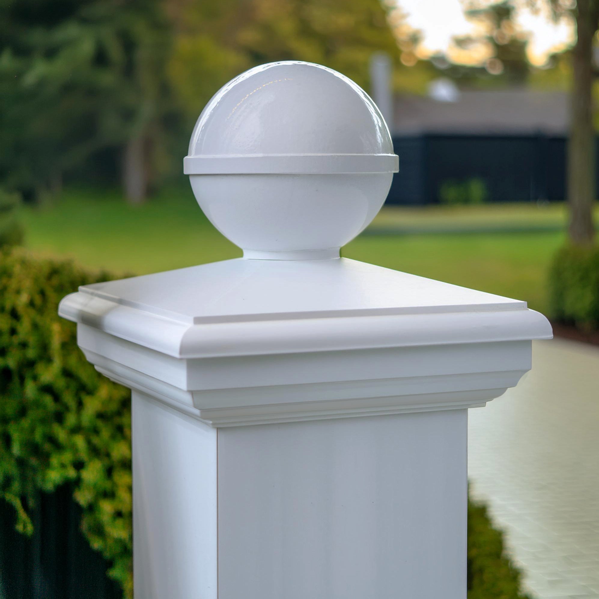 5x5 New England Ball PVC Post Cap