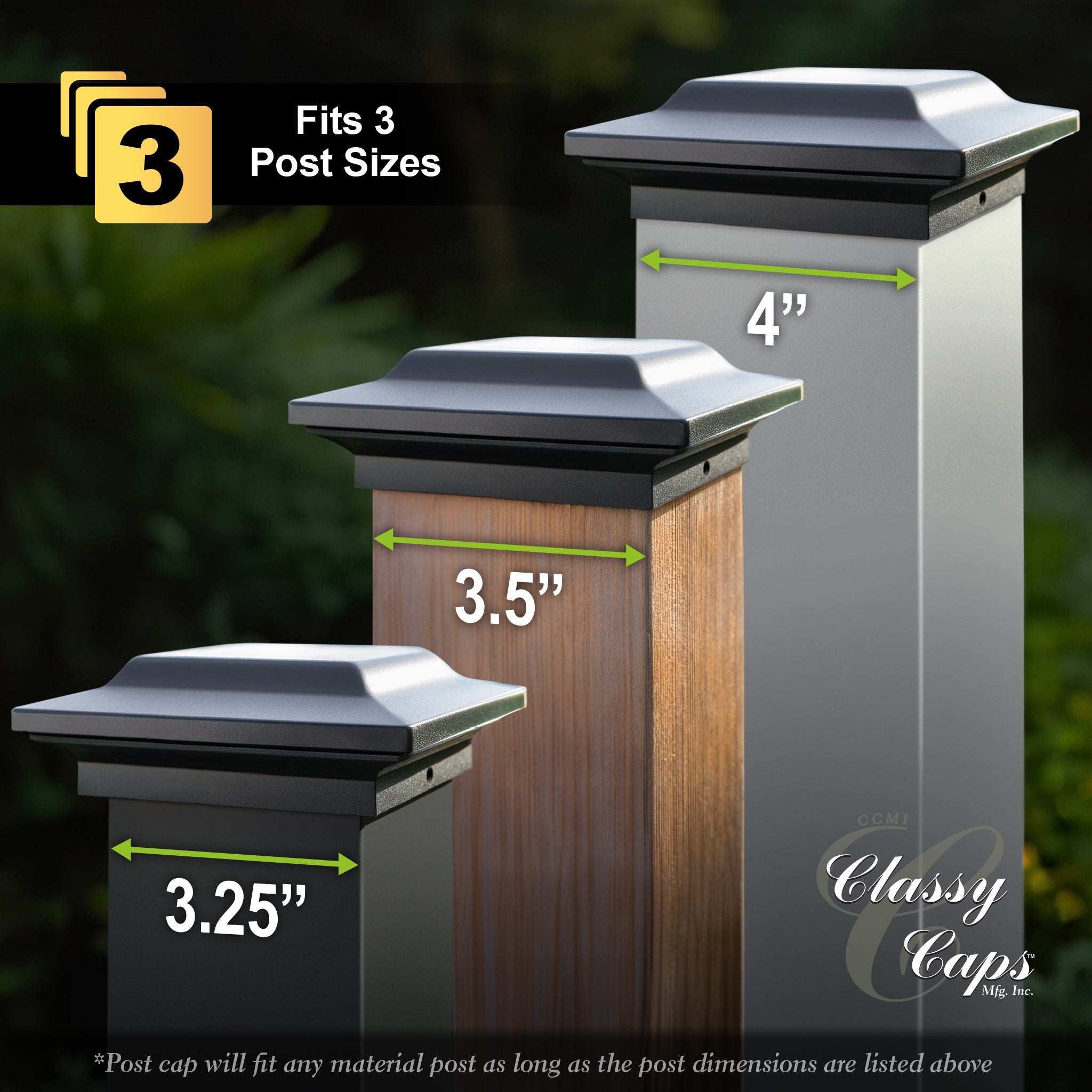 4x4 Aluminum Post Cap - Black