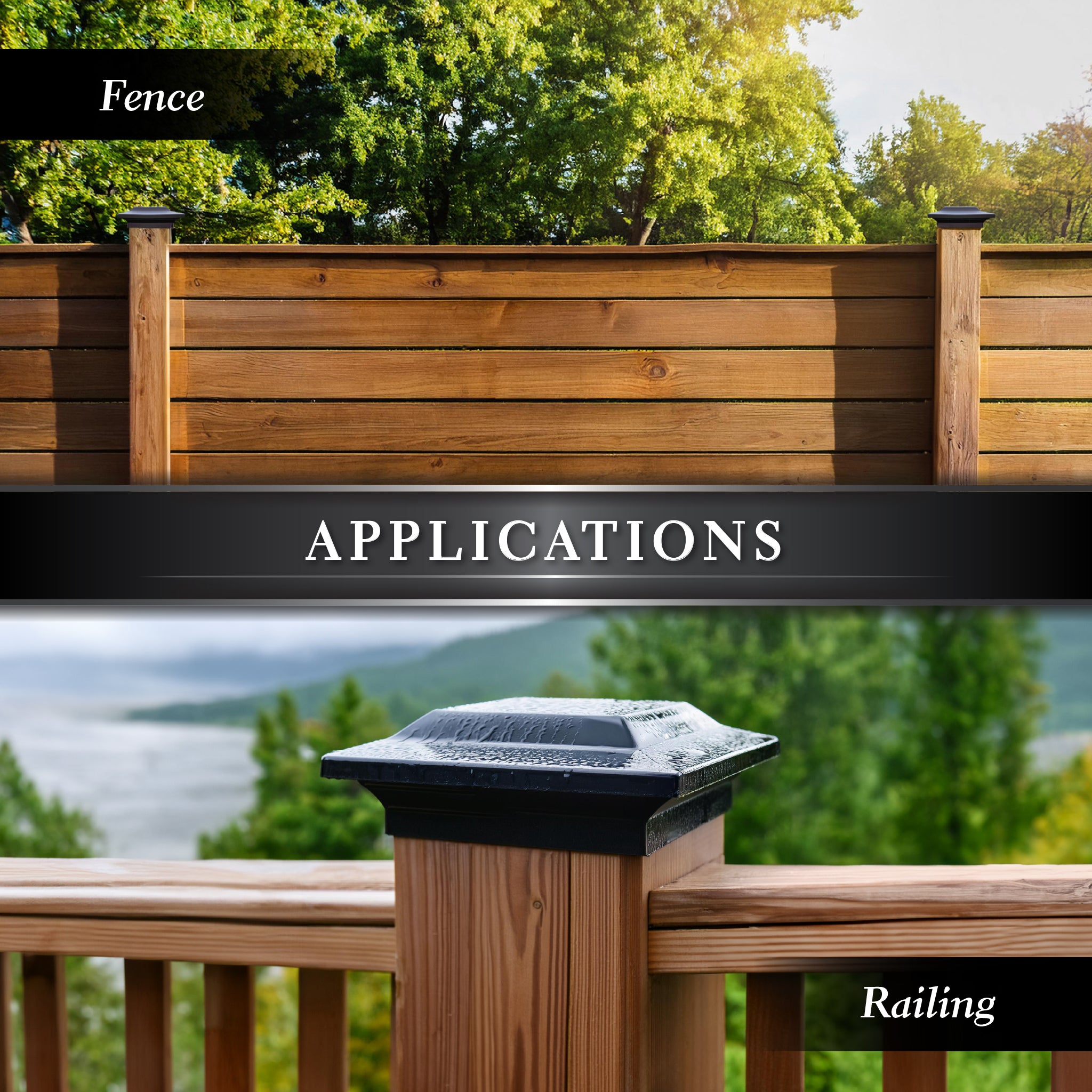 4x4 Aluminum Post Cap - Black