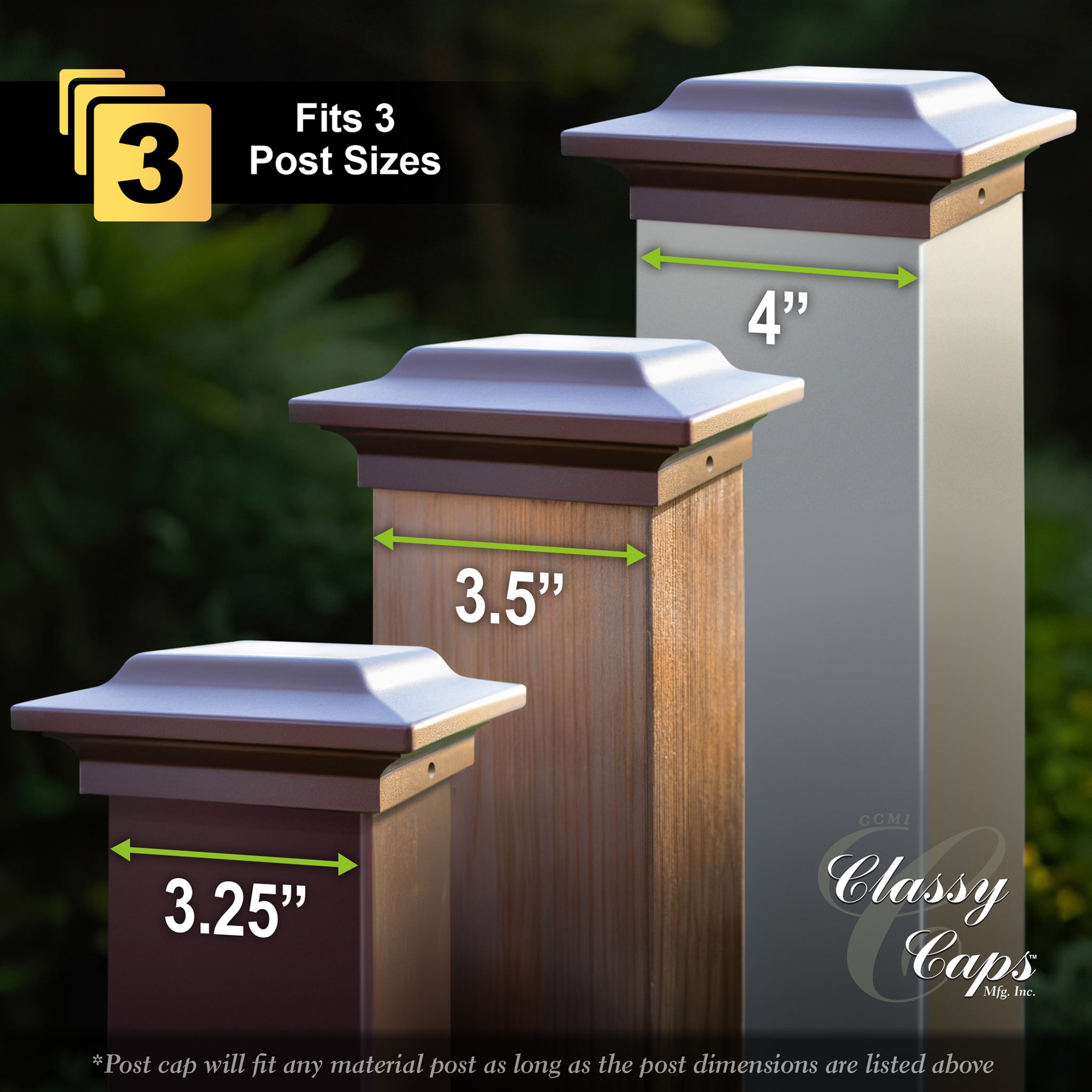 4x4 Aluminum Post Cap - Brown