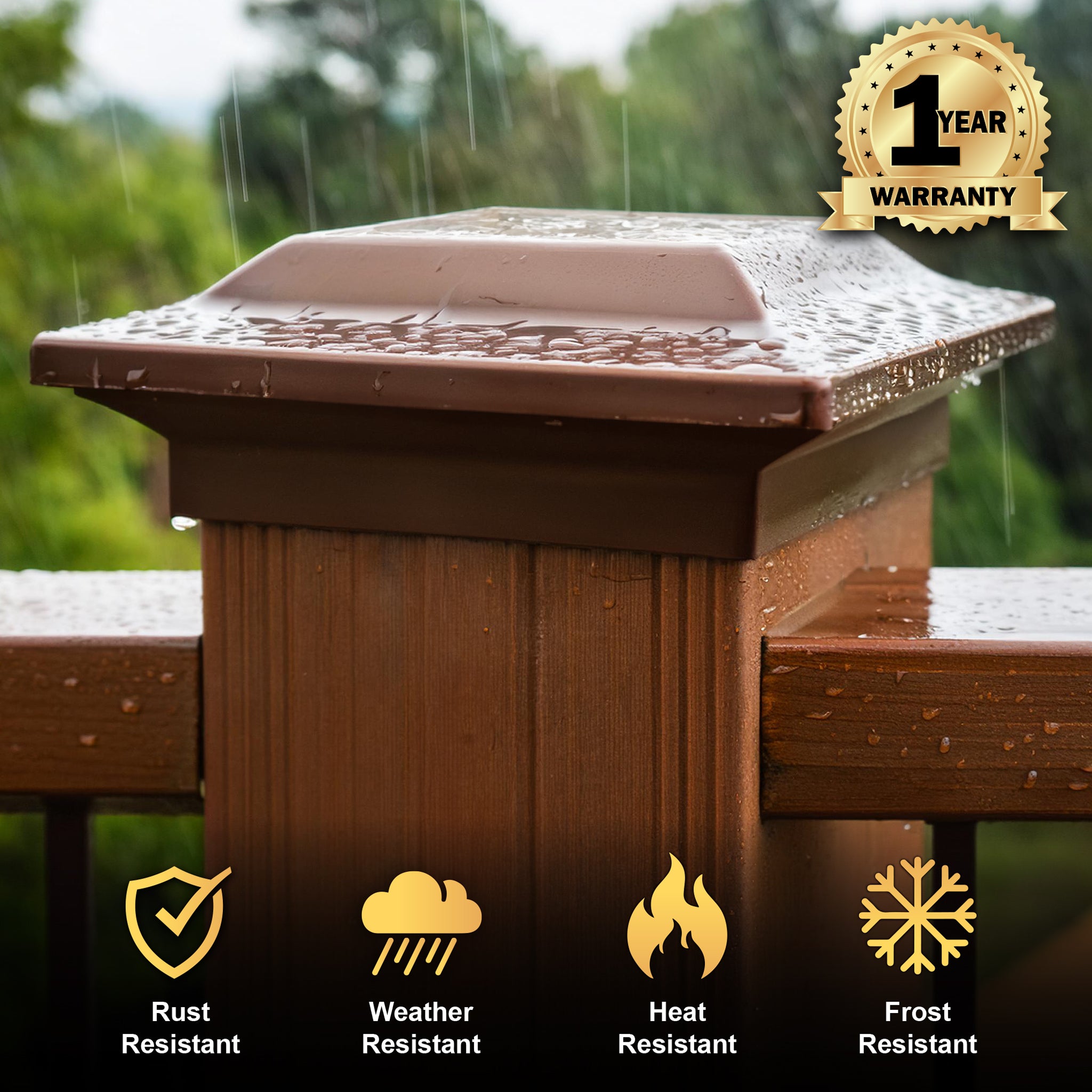 4x4 Aluminum Post Cap - Brown