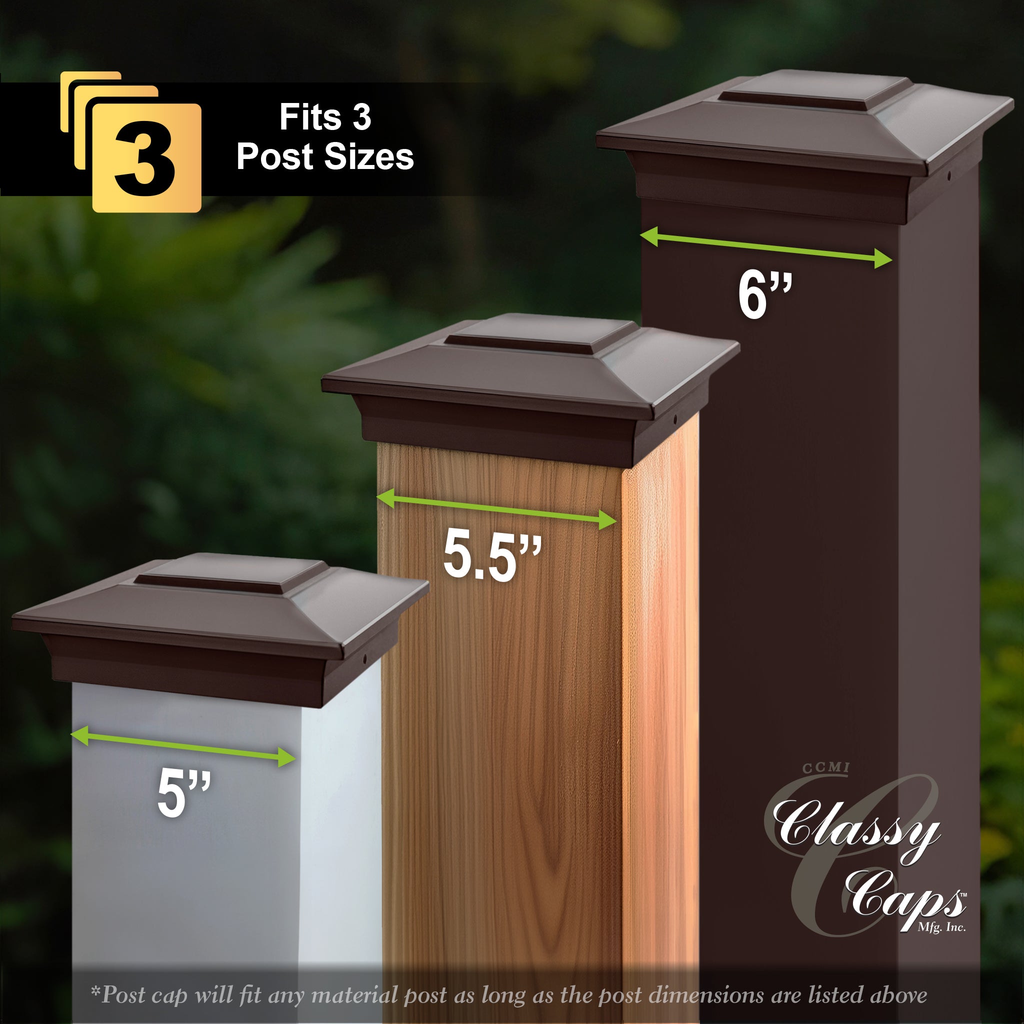 6x6 Aluminum Post Cap - Brown