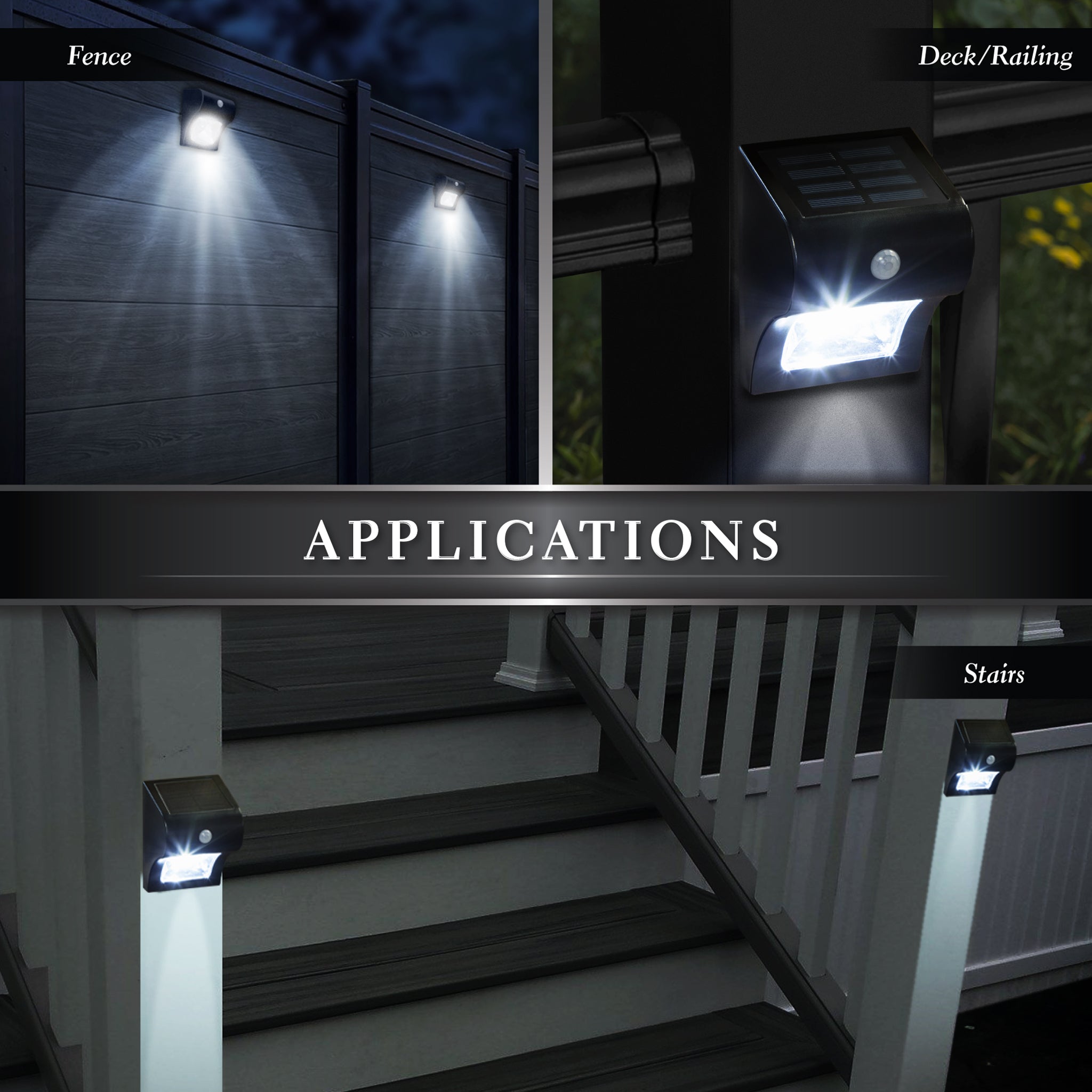 Luz solar para cubierta y pared con sensor de movimiento