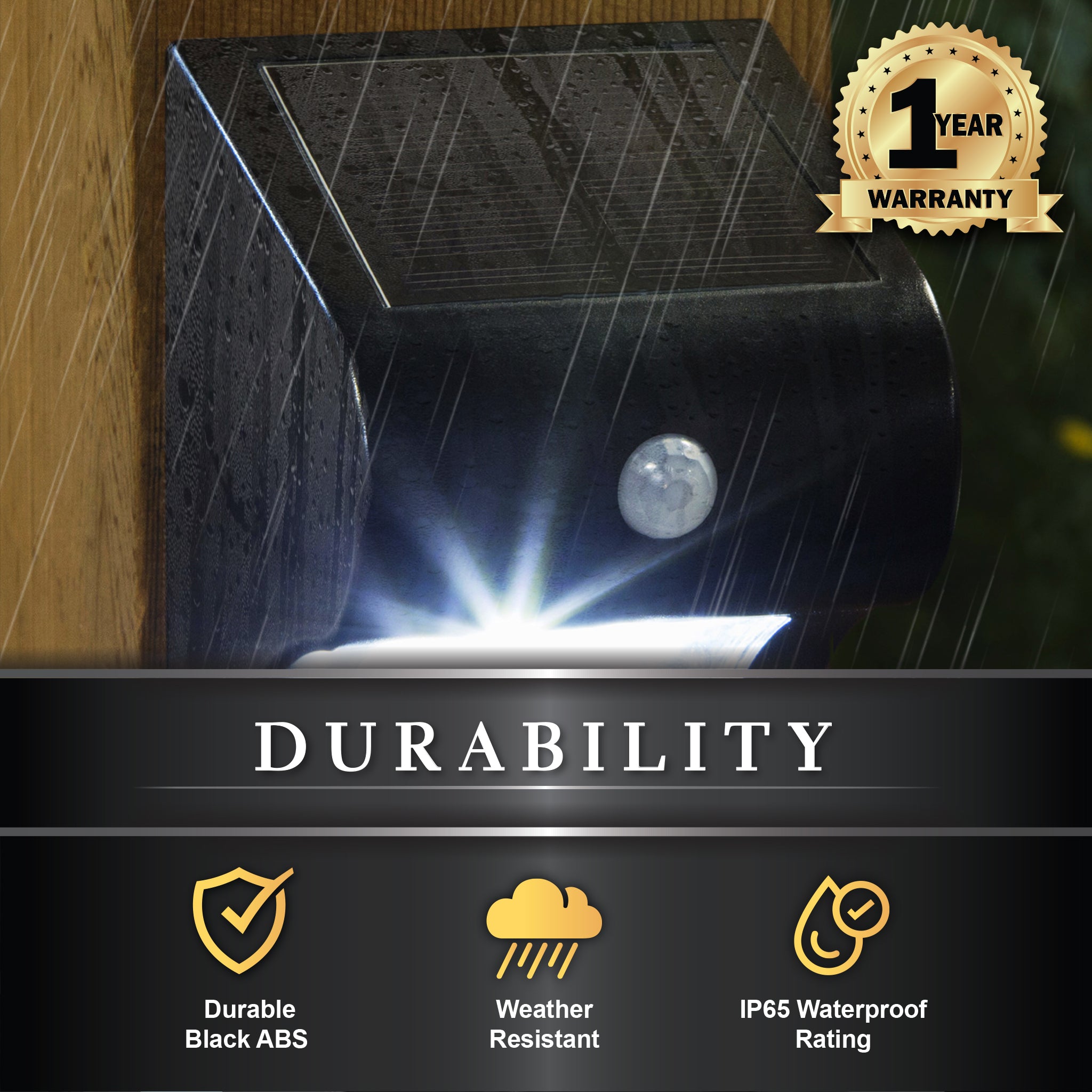 Luz solar para cubierta y pared con sensor de movimiento