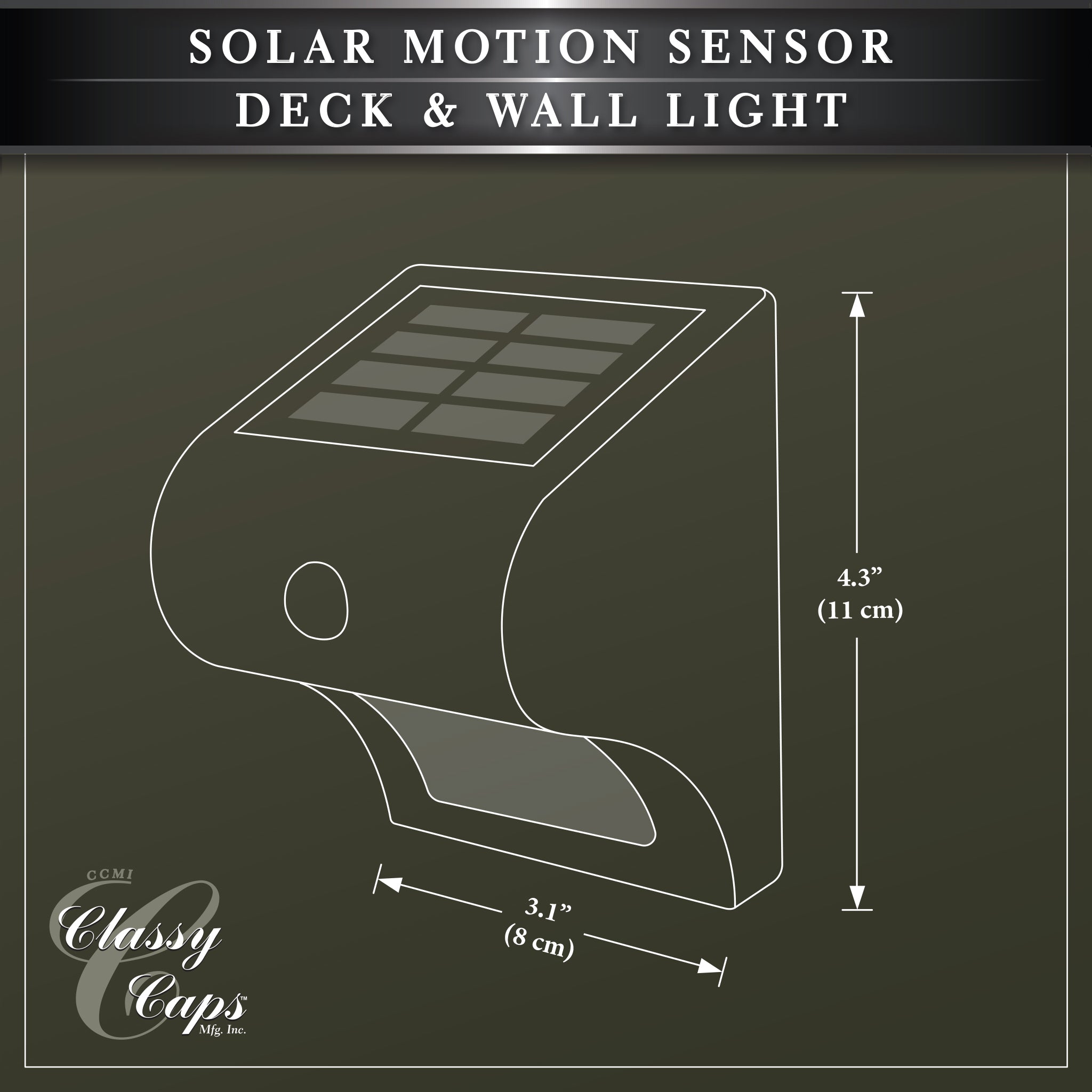 Luz solar para cubierta y pared con sensor de movimiento