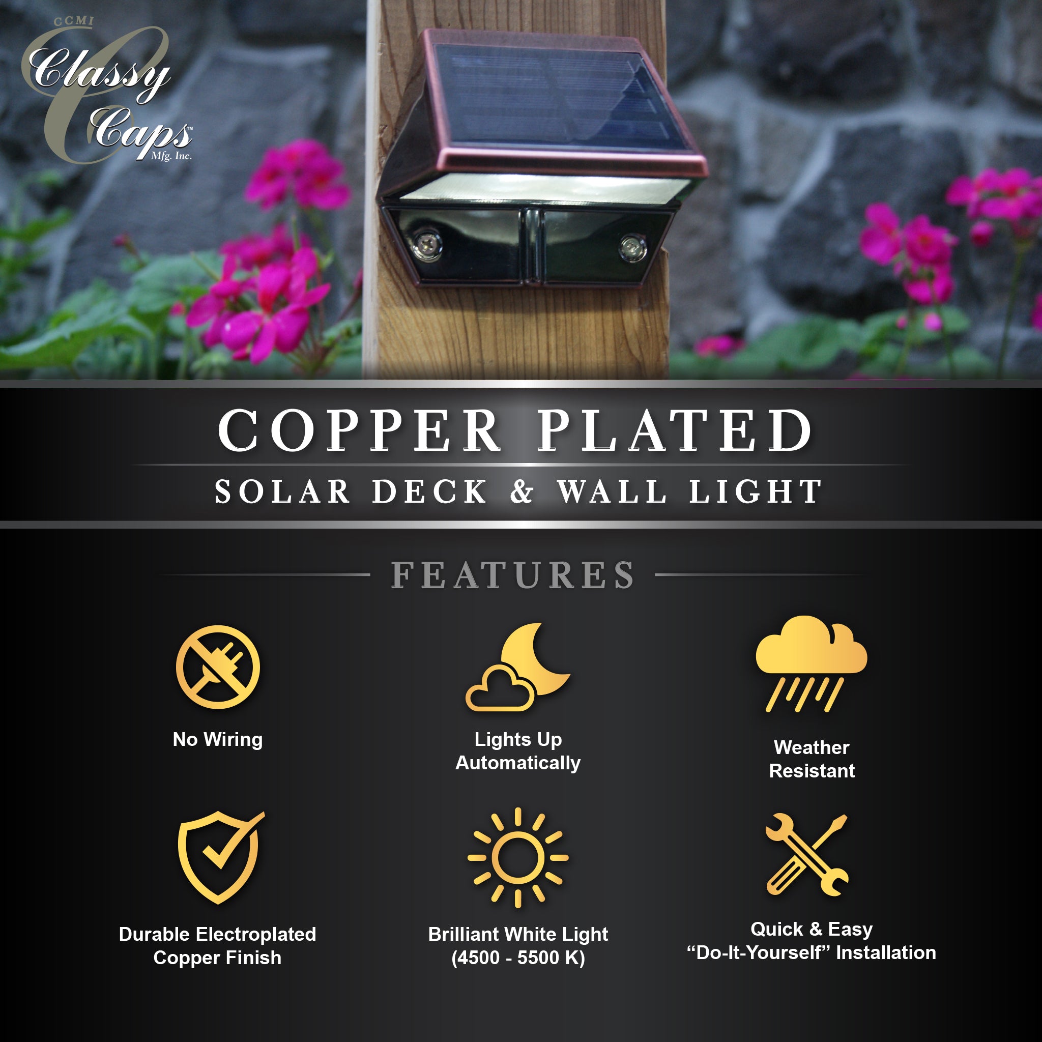 Copper Plated Deck & Wall Light