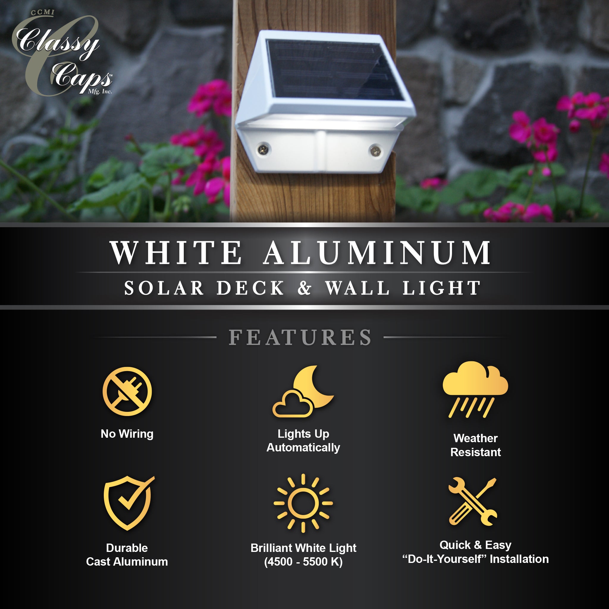 Aplique y cubierta de aluminio blanco