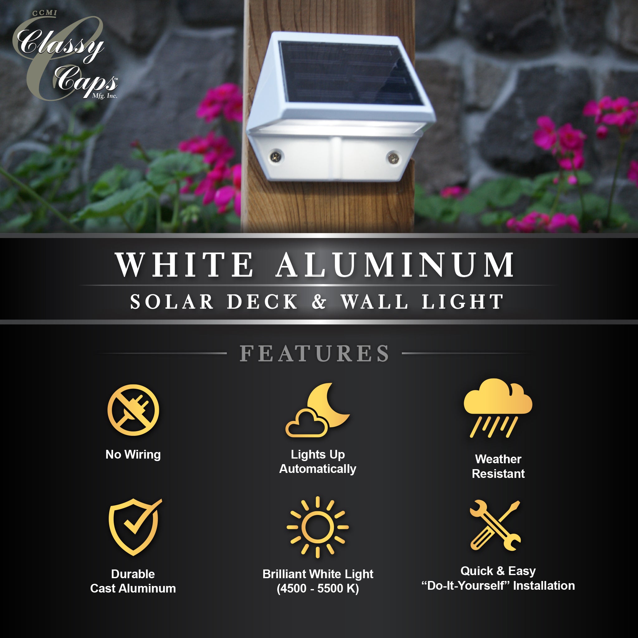 White Aluminum Deck & Wall Light