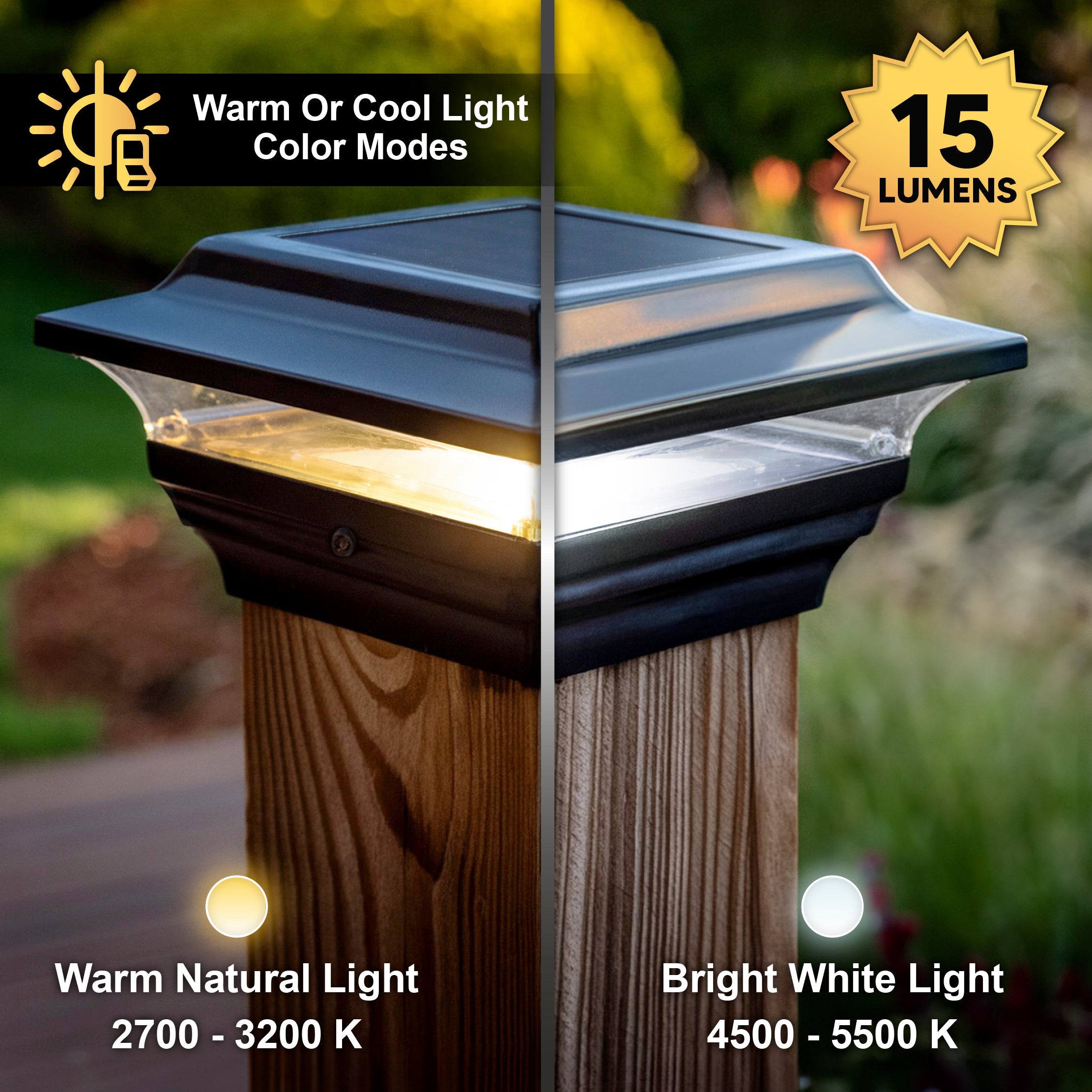 Imperial Solar Post Cap - Black With 4.5" X 4.5" Adaptor