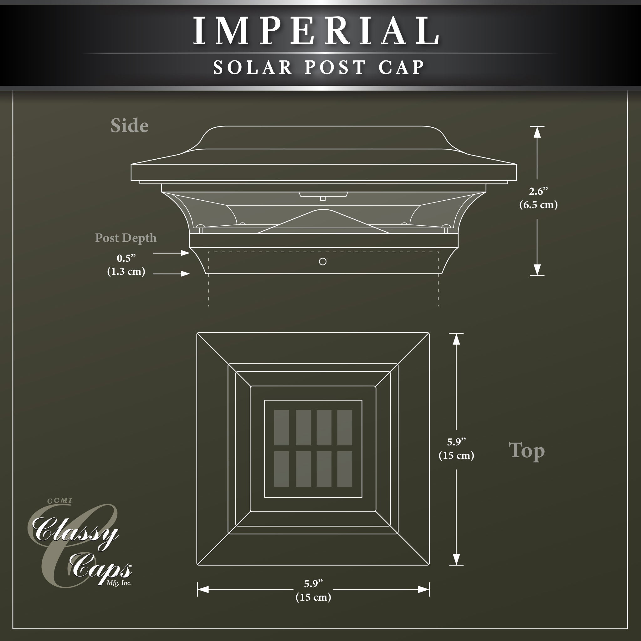 Imperial Solar Post Cap - Bronze SL211R