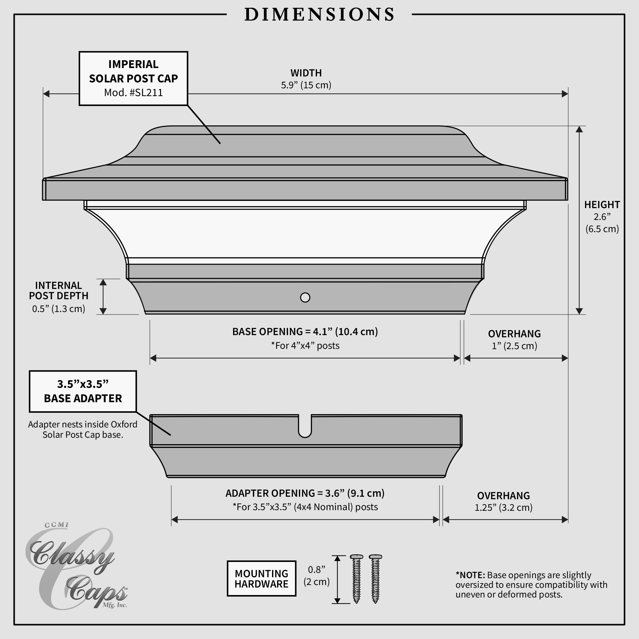 Imperial Solar Post Cap - Bronze SL211R
