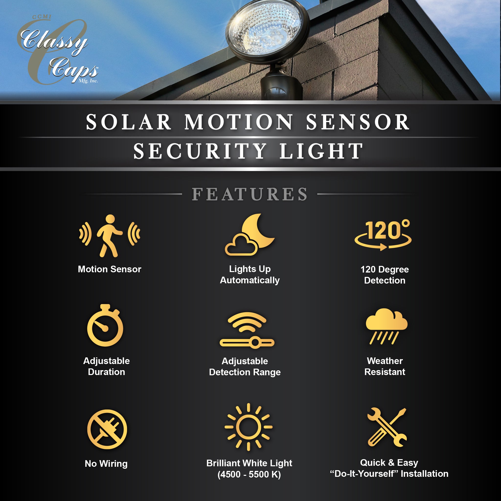 Solar Motion Sensor Security Light