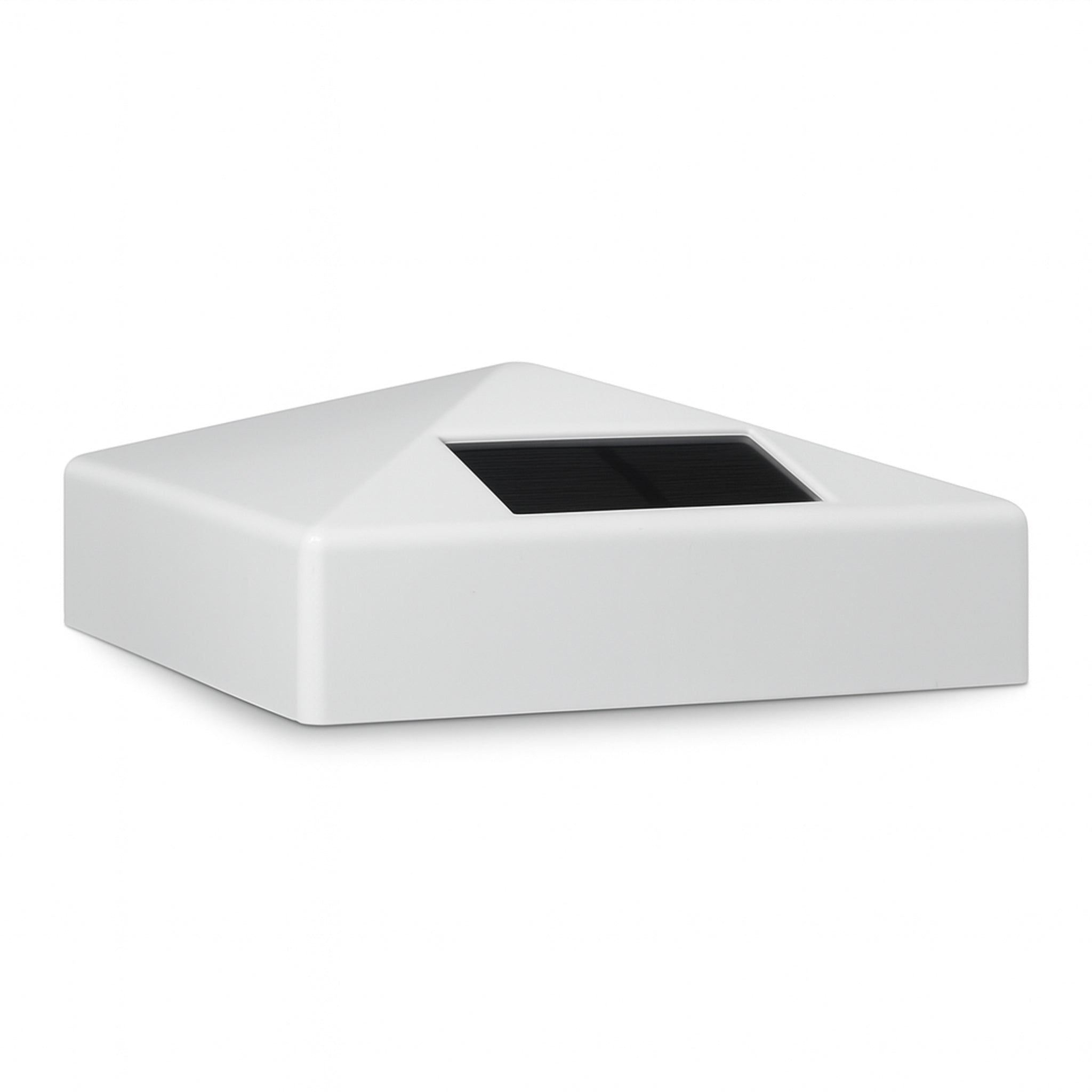 Capuchon de Poteau Solaire Pyramide - Blanc 4x4