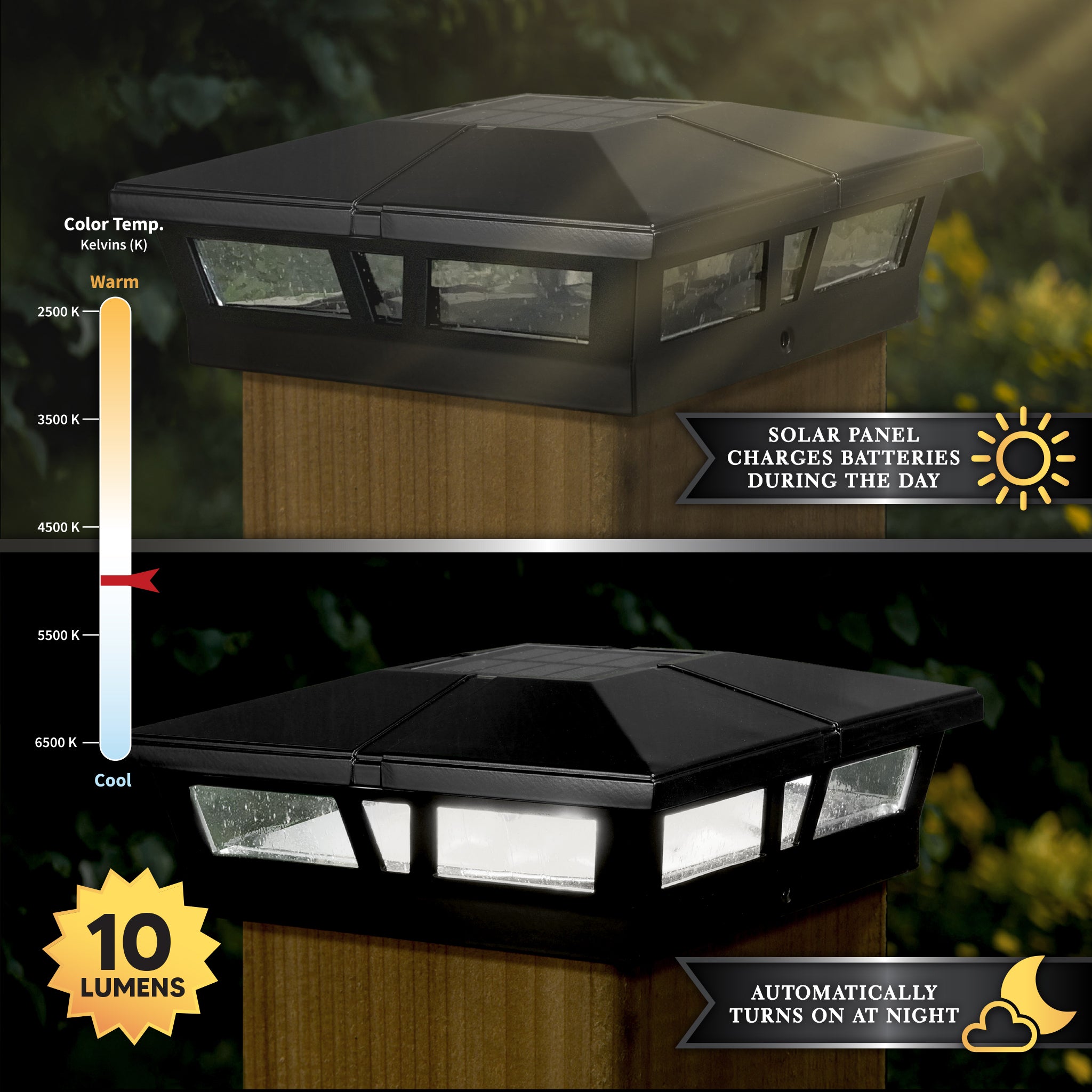 Cambridge Solar Post Cap - Black