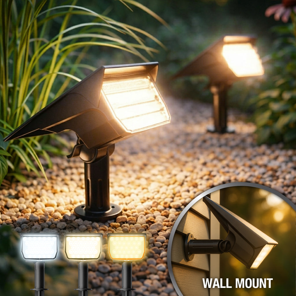 Solar Multi-Purpose Floodlight - Ground & Wall Mount (2-PACK)