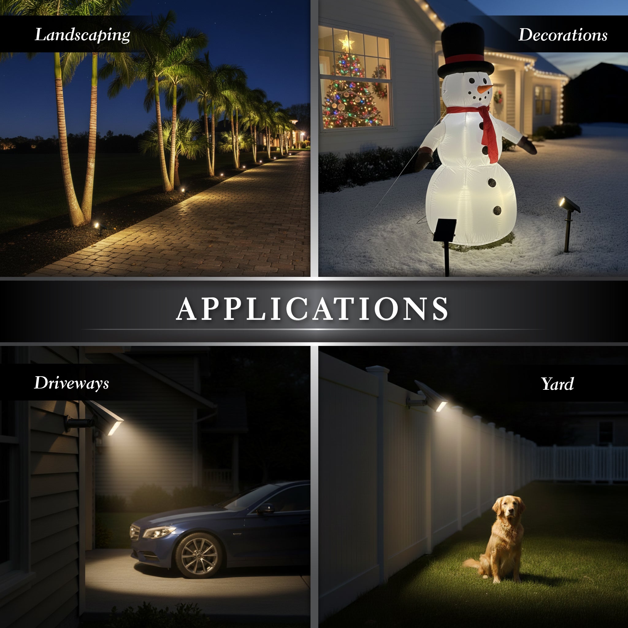 Solar Multi-Purpose Floodlight - Ground & Wall Mount (2-PACK)