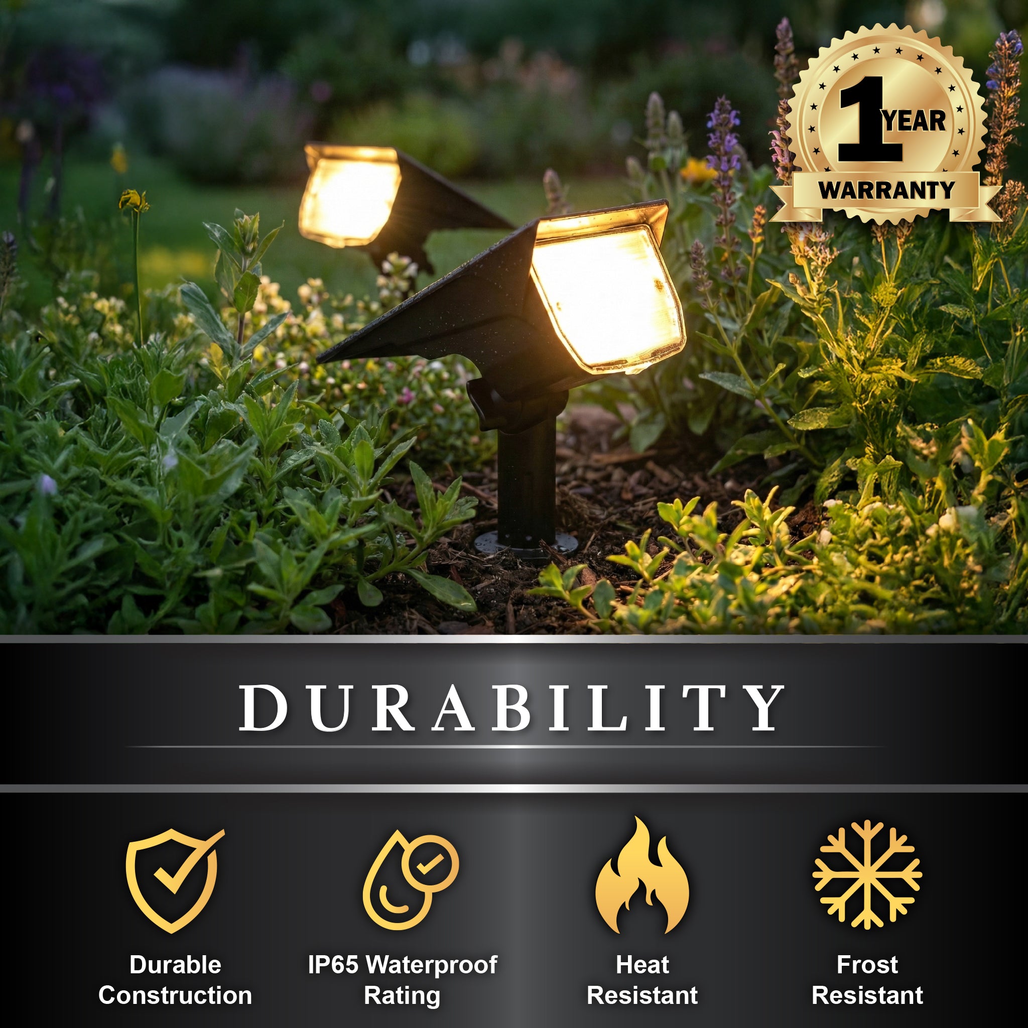 Solar Multi-Purpose Floodlight - Ground & Wall Mount (2-PACK)