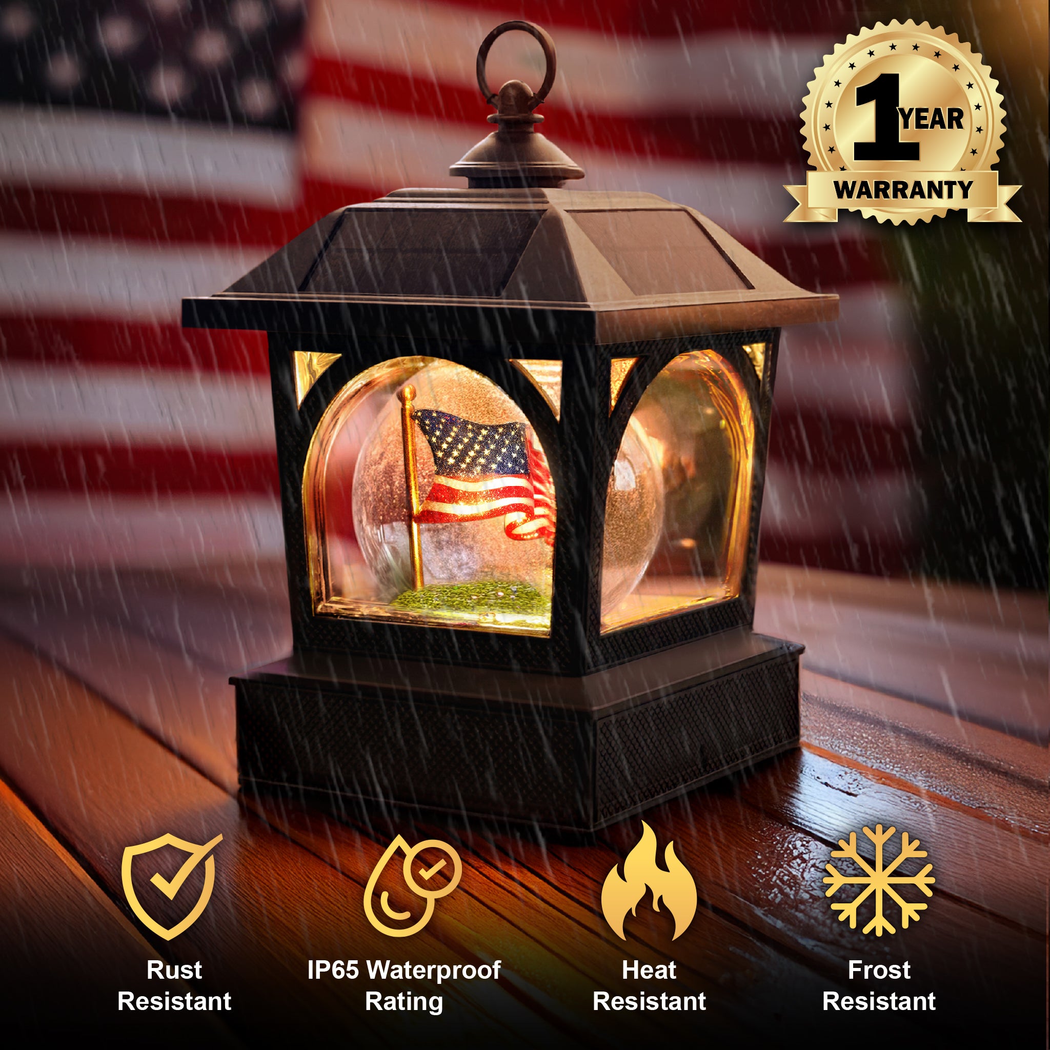 Solar USA Patriot Table Lantern/Post Cap