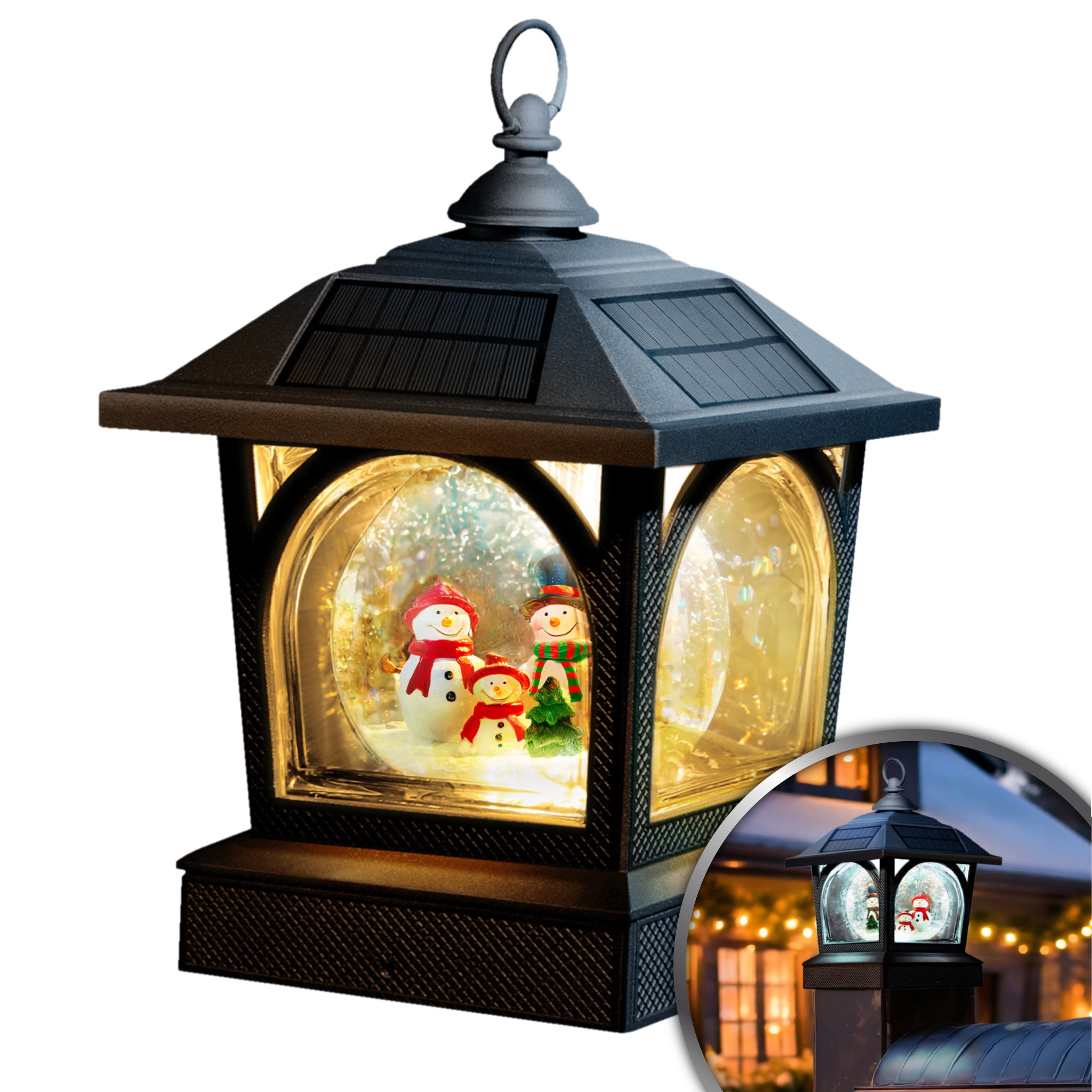 Solar Holiday Table Lantern/Post Cap