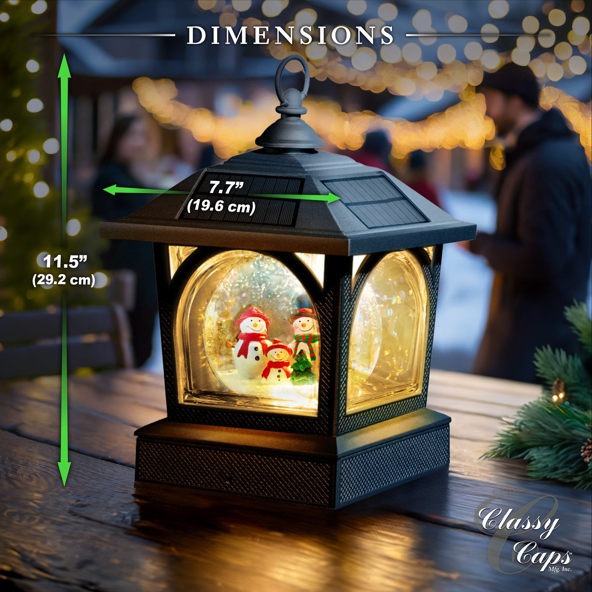 Solar Holiday Table Lantern/Post Cap