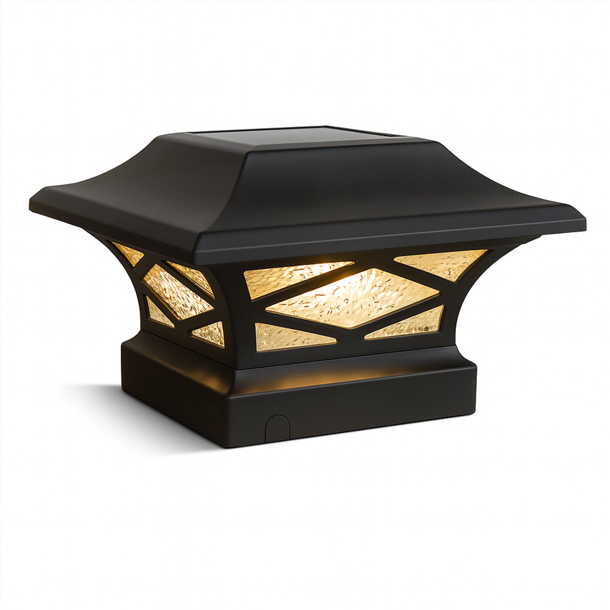 Kingsbridge Dual Lighted Solar Post Cap - Black
