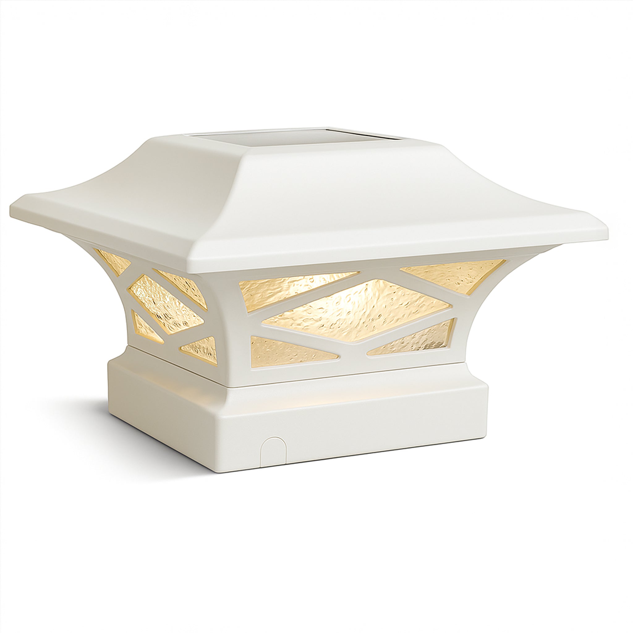 Kingsbridge Dual Lighted Solar Post Cap - White