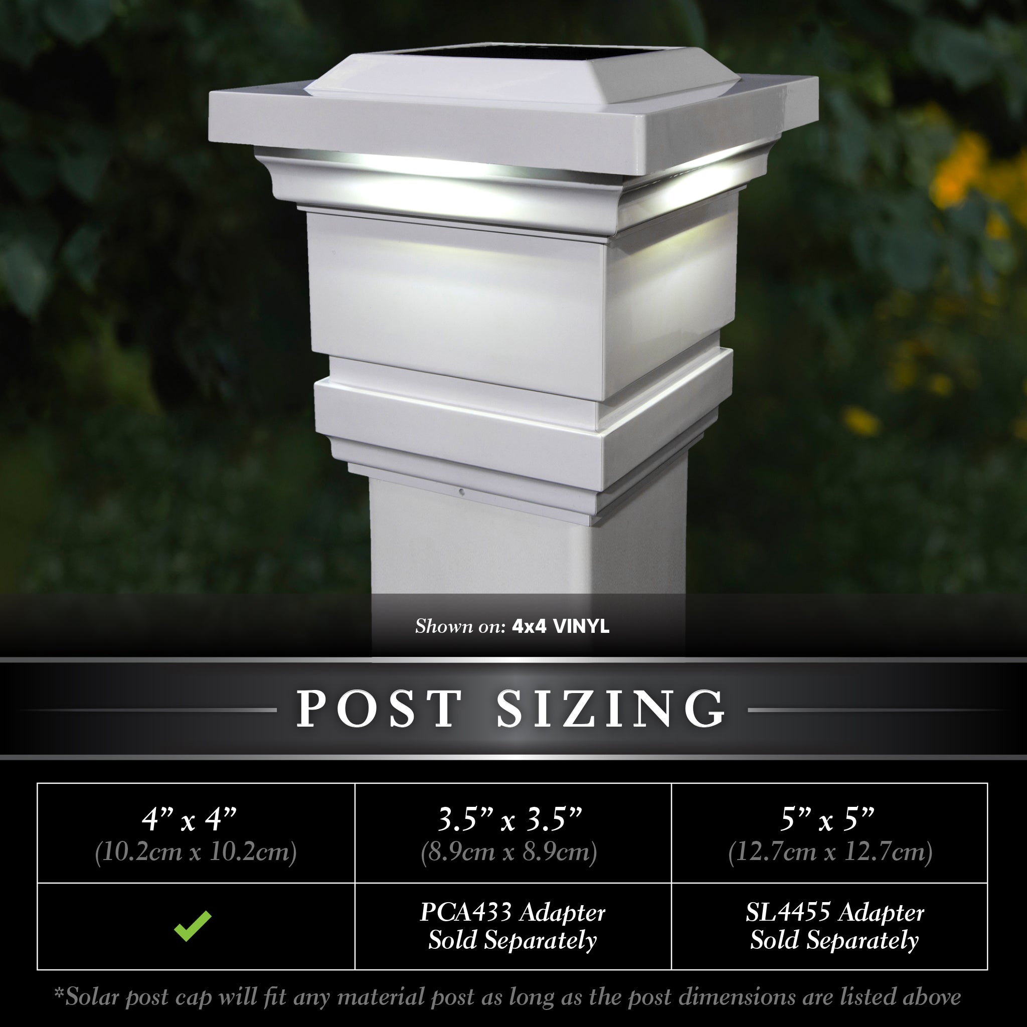 Classy Solar Post Cap - White
