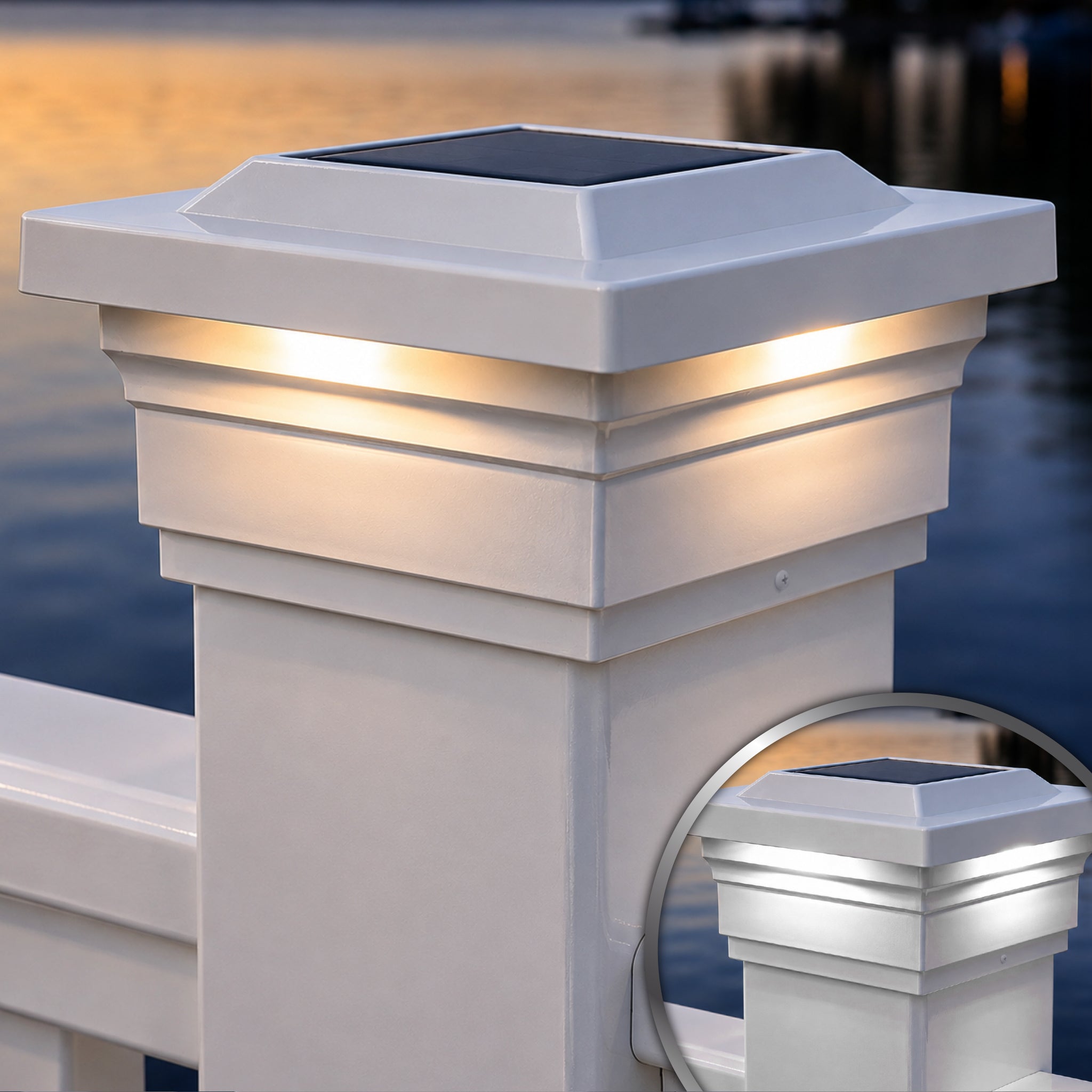 Majestic Solar Post Cap - White