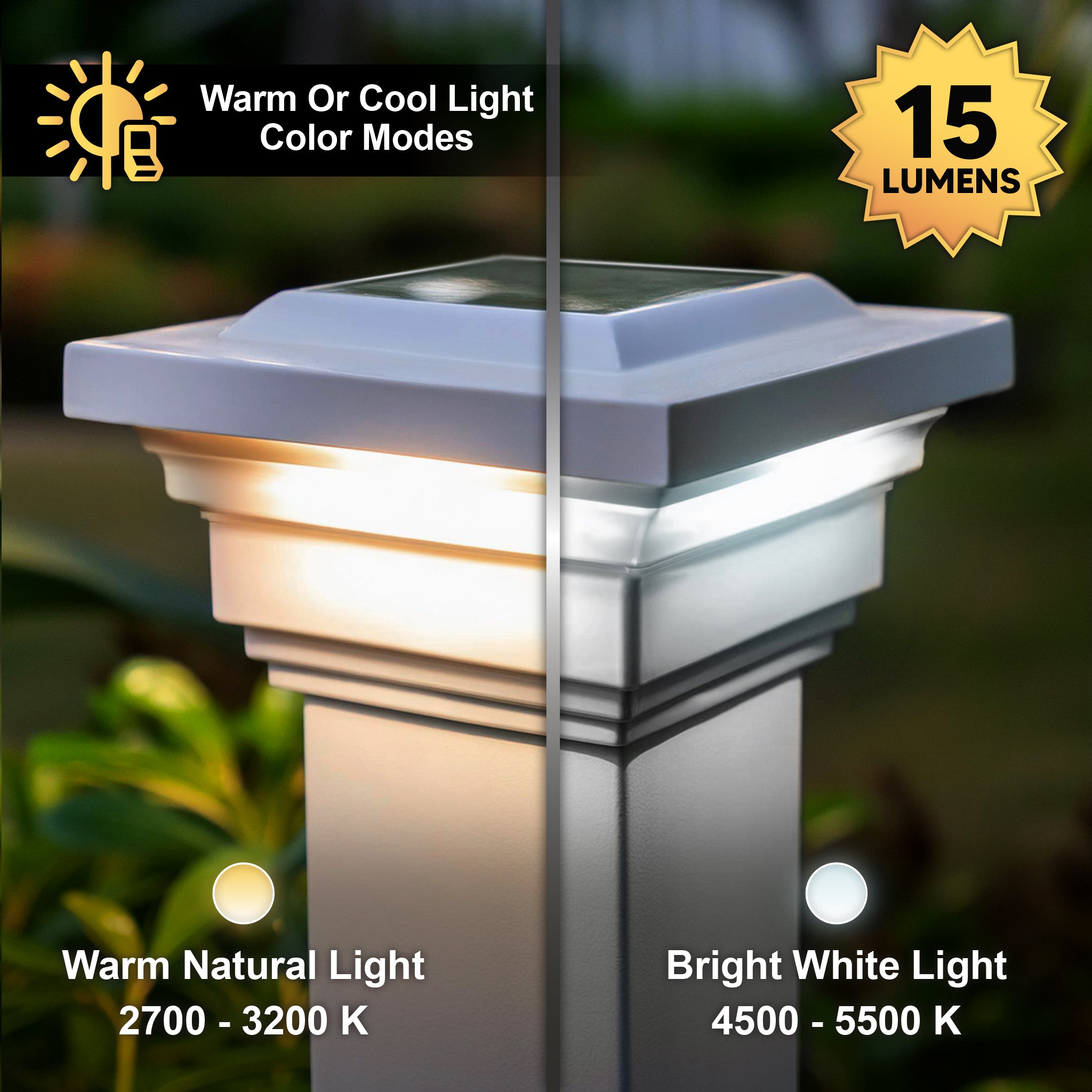 Regal Solar Post Cap - White With 3.5"x3.5" Adaptor
