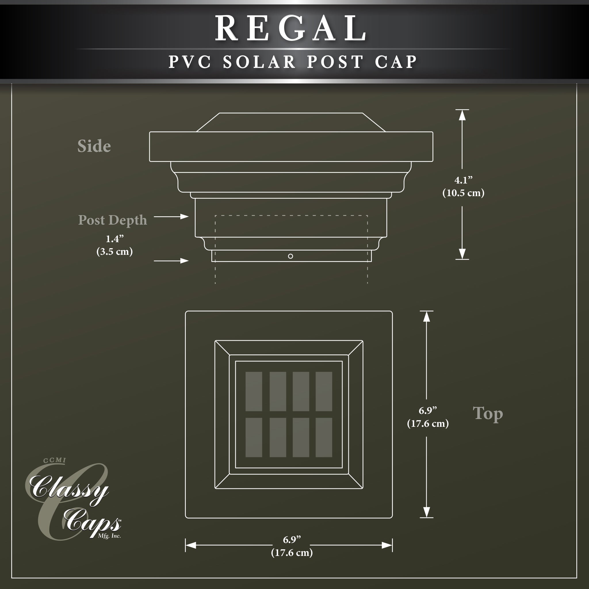 Capuchon de Poteau Solaire Regal - Blanc