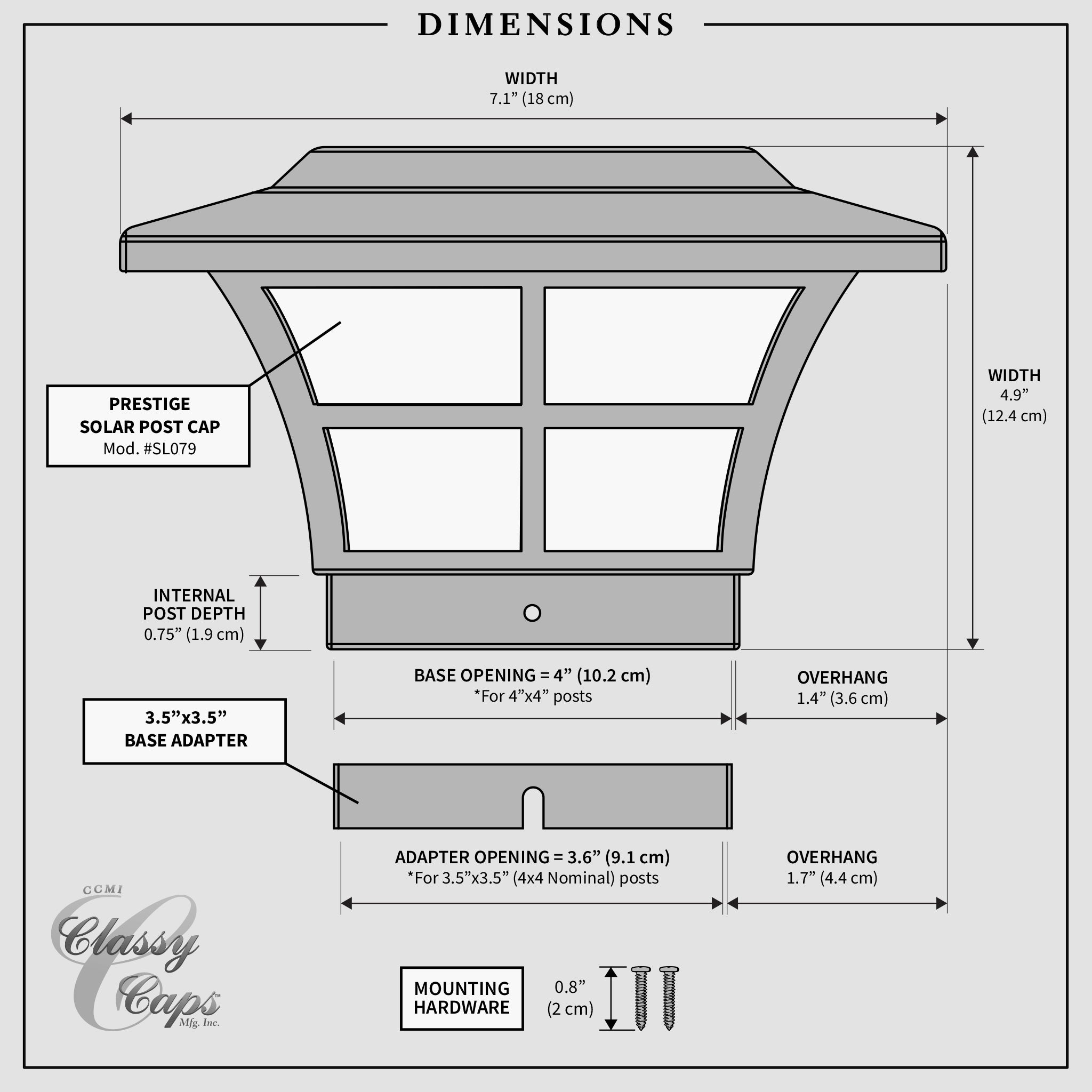 Prestige Solar Post Cap - Copper Electroplated SLO79C