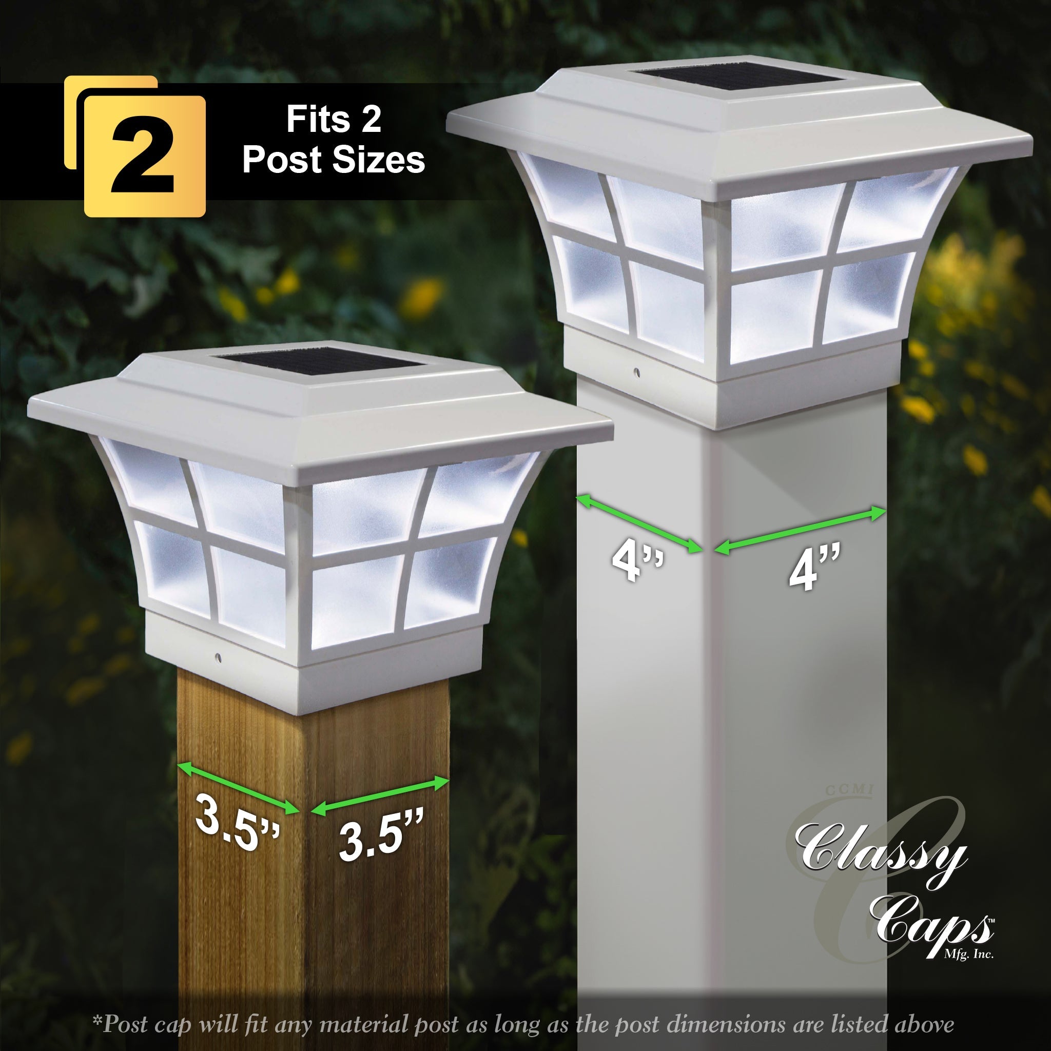 Capuchon de Poteau Solaire Prestige - Blanc SLO79W