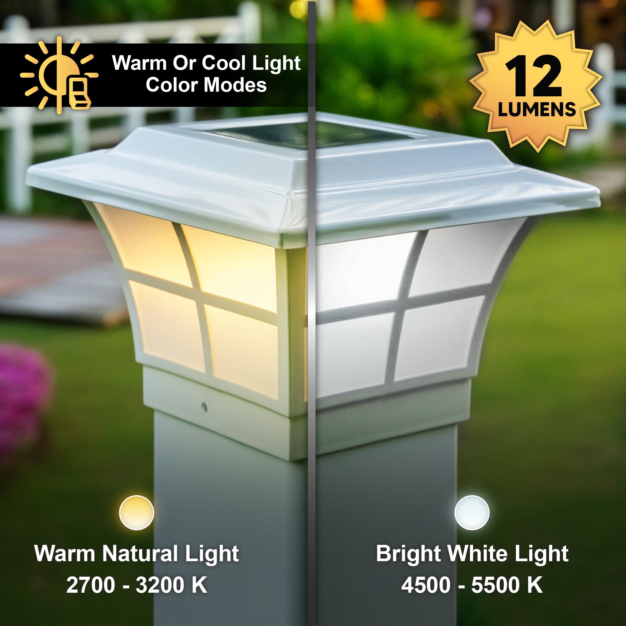 Capuchon de Poteau Solaire Prestige - Blanc SLO79W