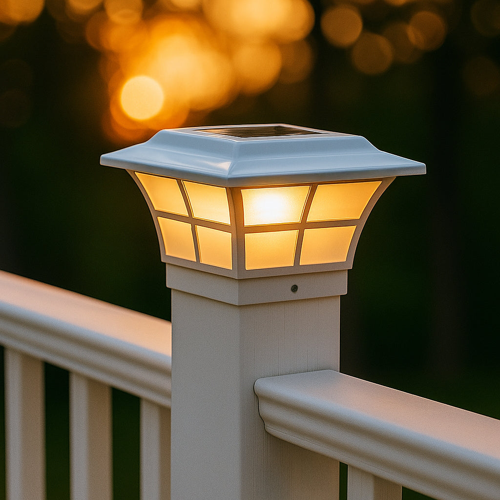 Capuchon de Poteau Solaire Prestige - Blanc SLO79W