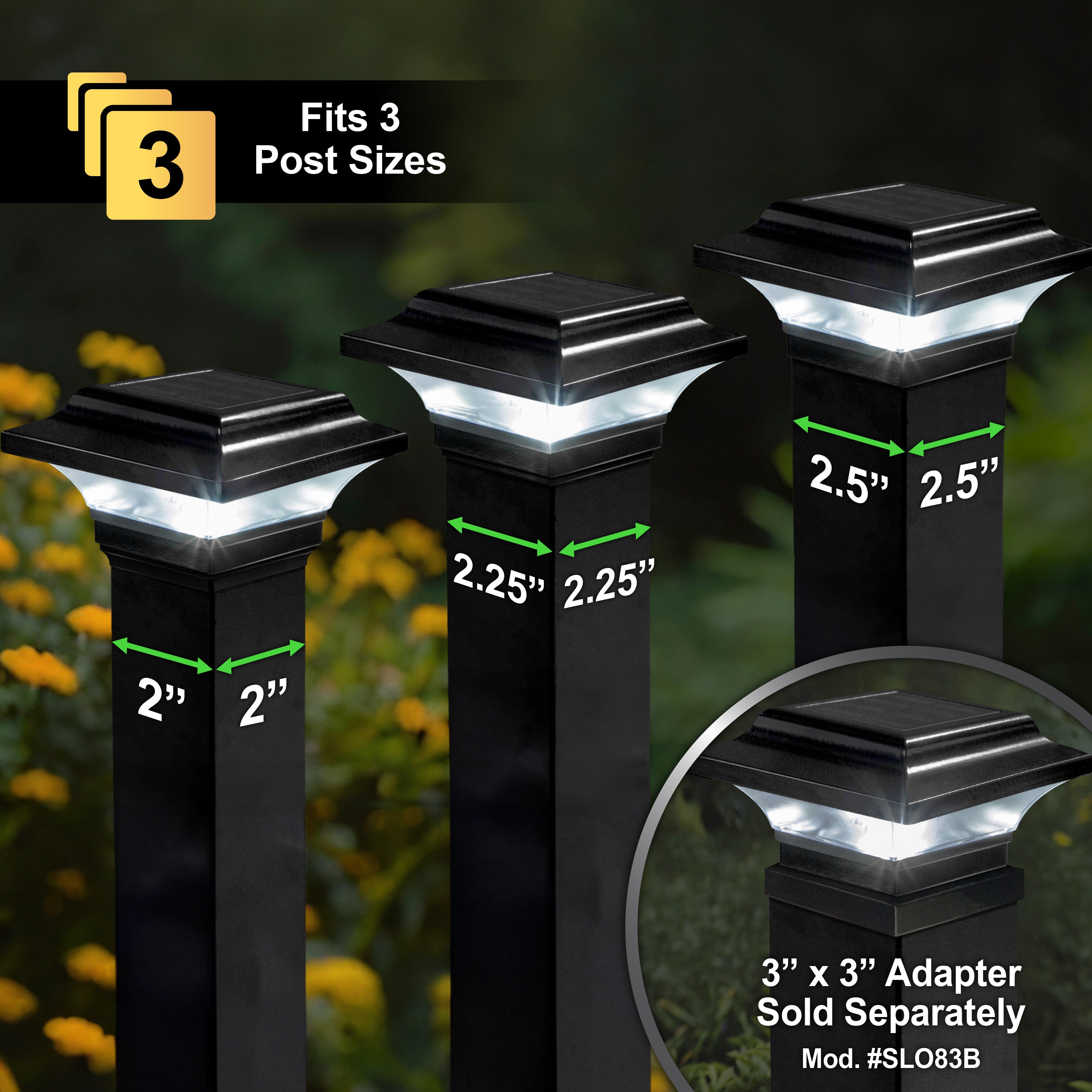 Imperial Solar Post Cap - Black SLO82B