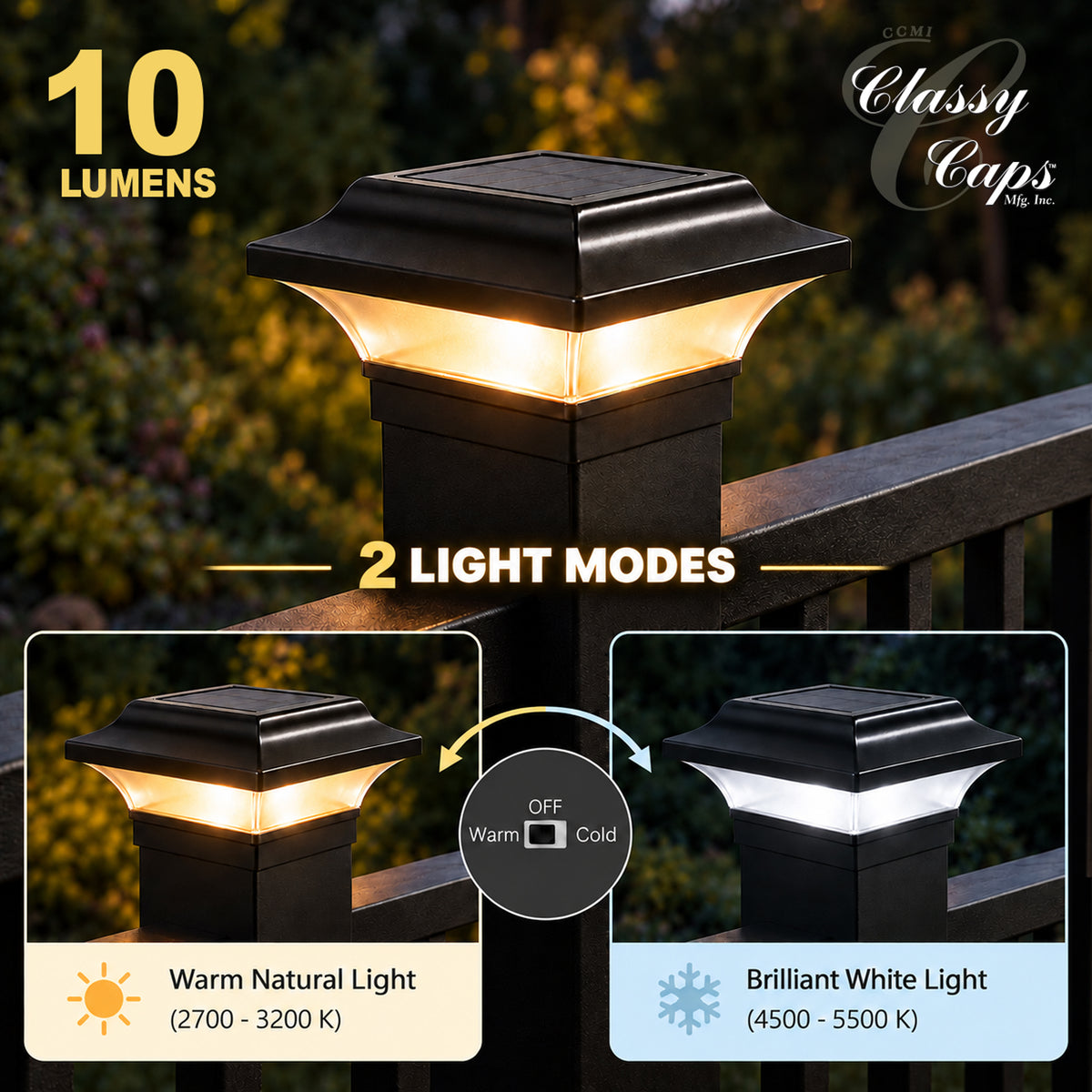 Tapa de poste solar imperial - Negro SLO82B