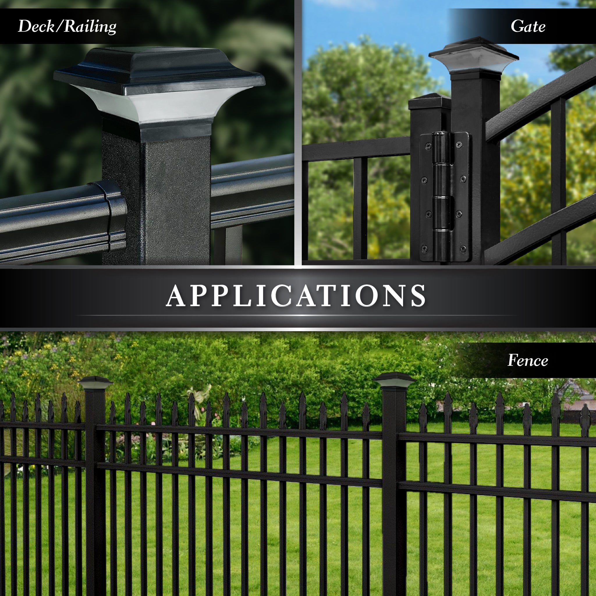 Imperial Solar Post Cap - Black With 3"x3" Adaptor