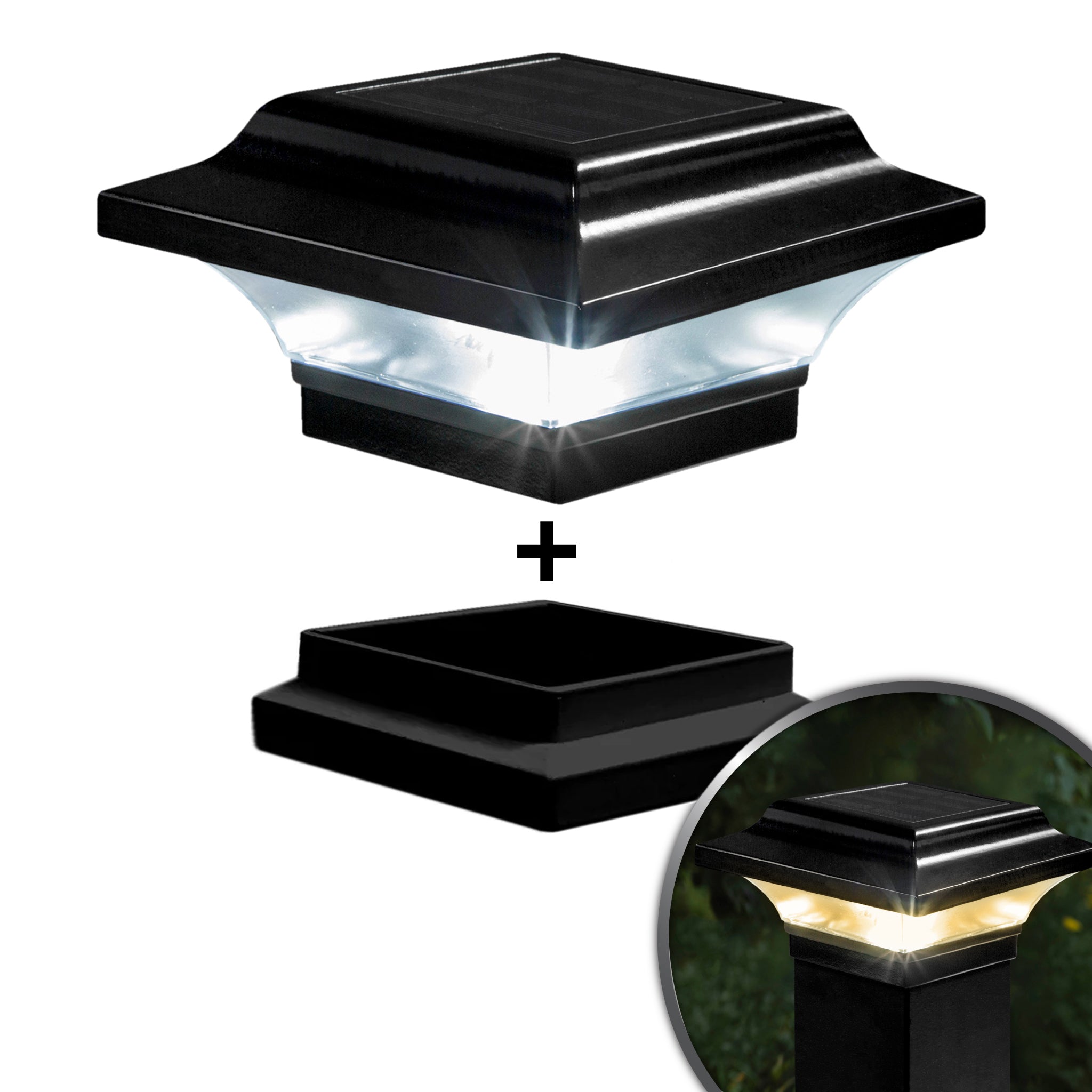 Imperial Solar Post Cap - Black With 3"x3" Adaptor
