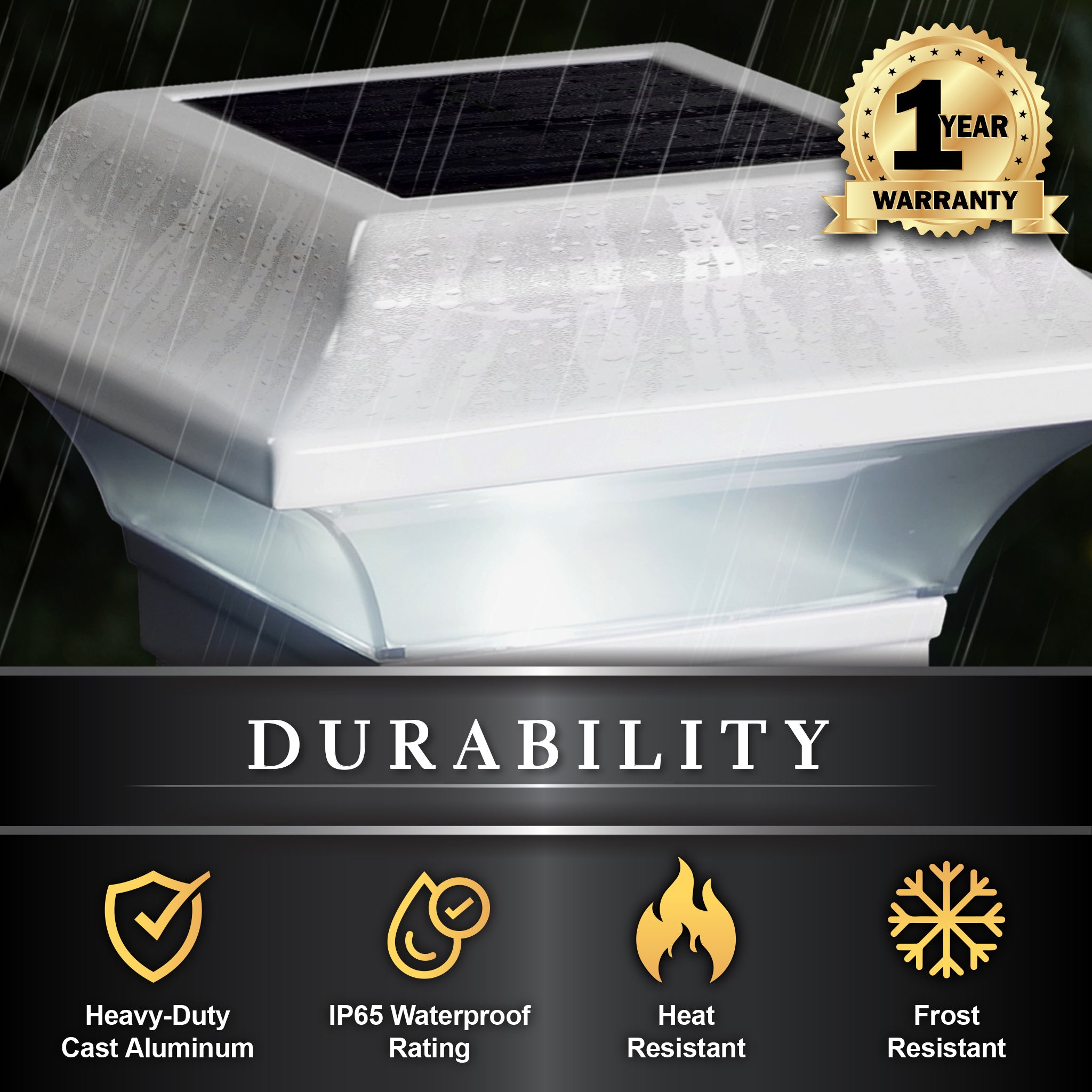 Capuchon de Poteau Solaire Impérial - Blanc SLO82W