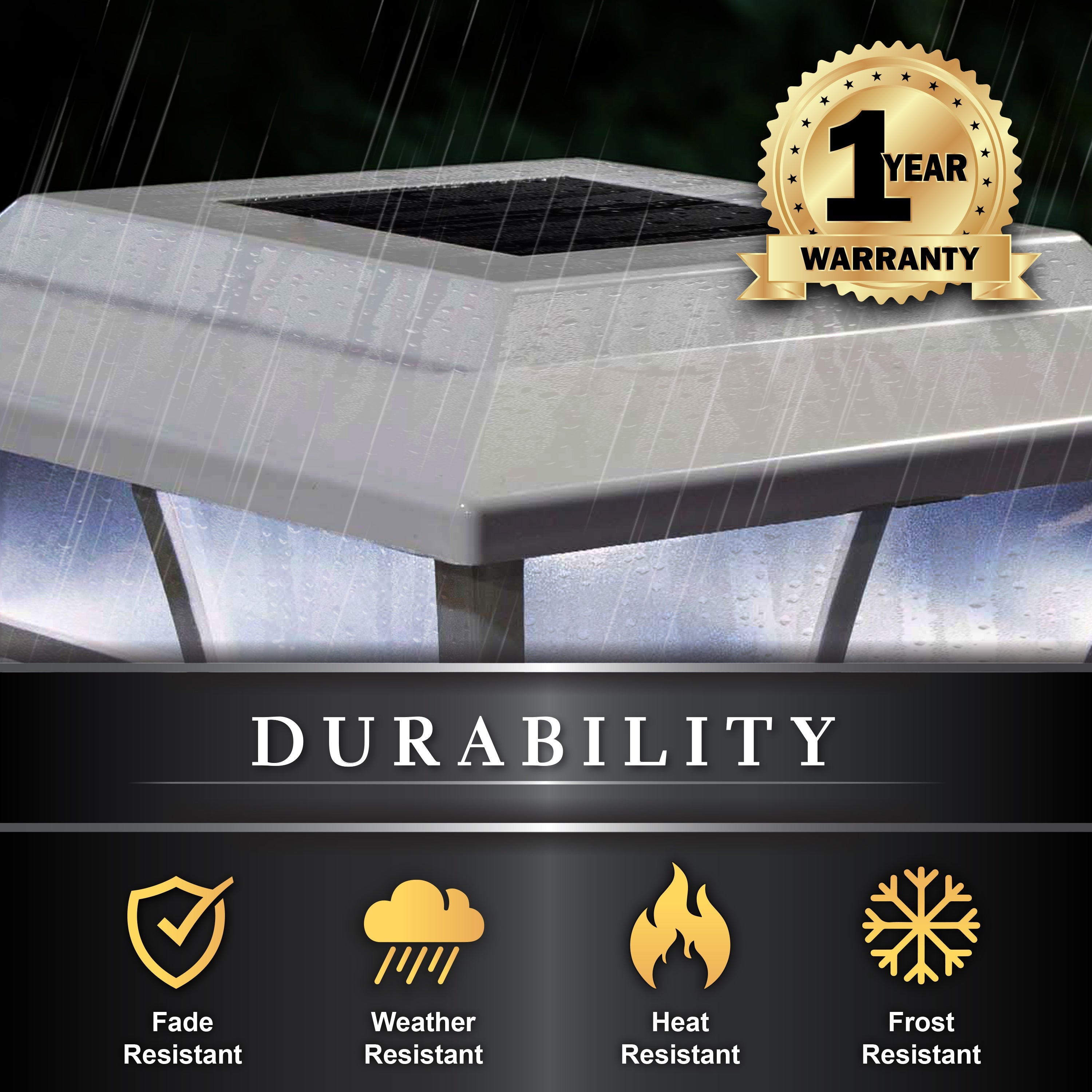 Capuchon de Poteau Solaire Prestige - Blanc SLO79W