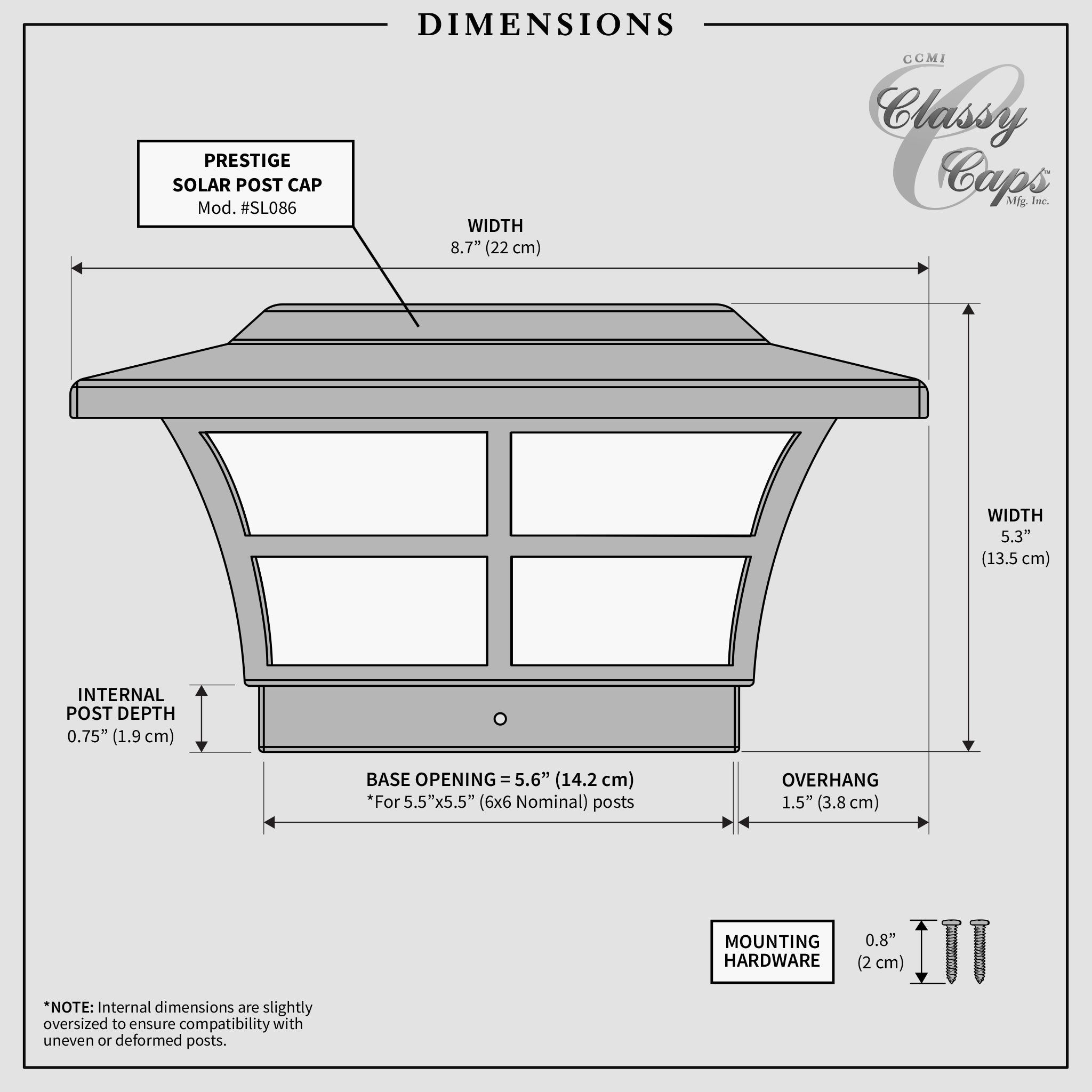 Prestige Solar Post Cap - Copper Electroplated SLO86