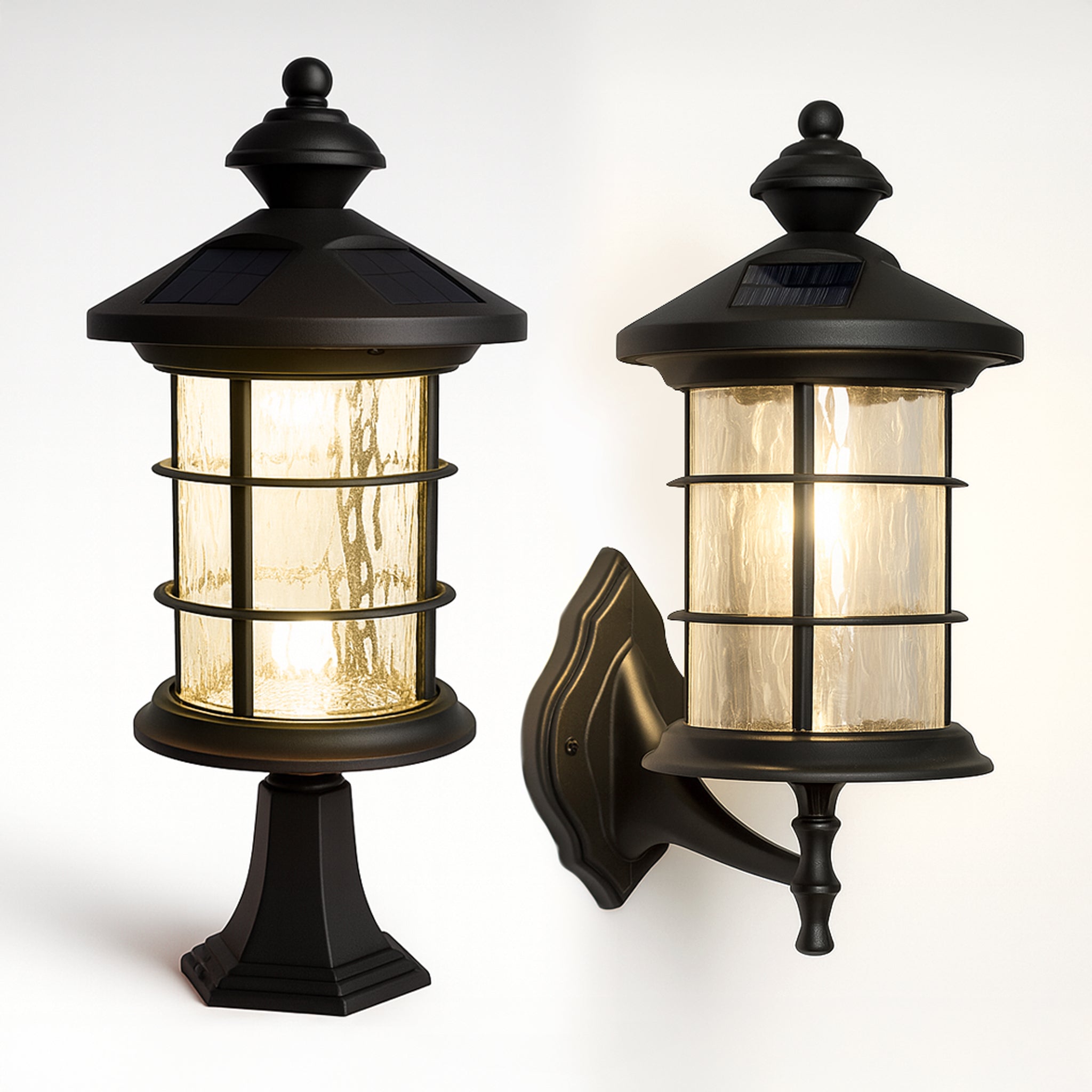Black Aluminum Hampton Solar Lamp