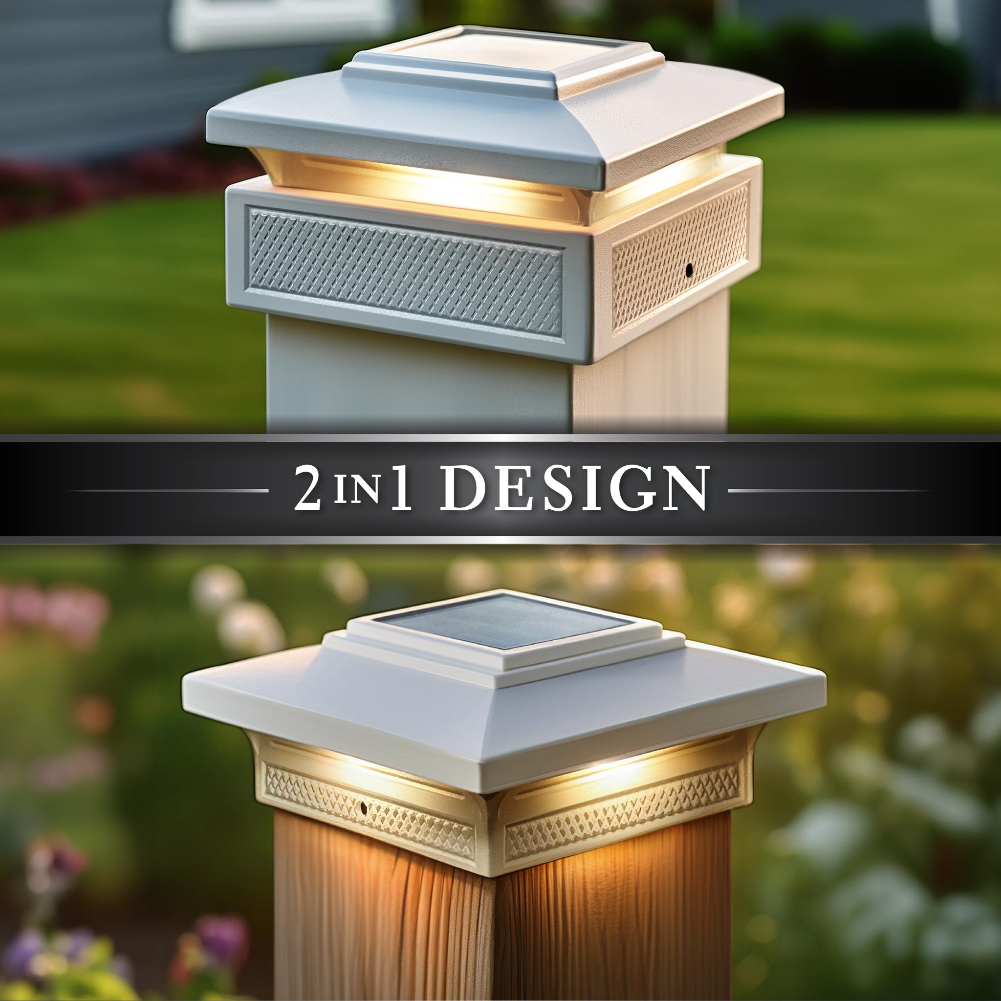 Classy Caps Capuchon de poteau solaire intelligent Lumineer