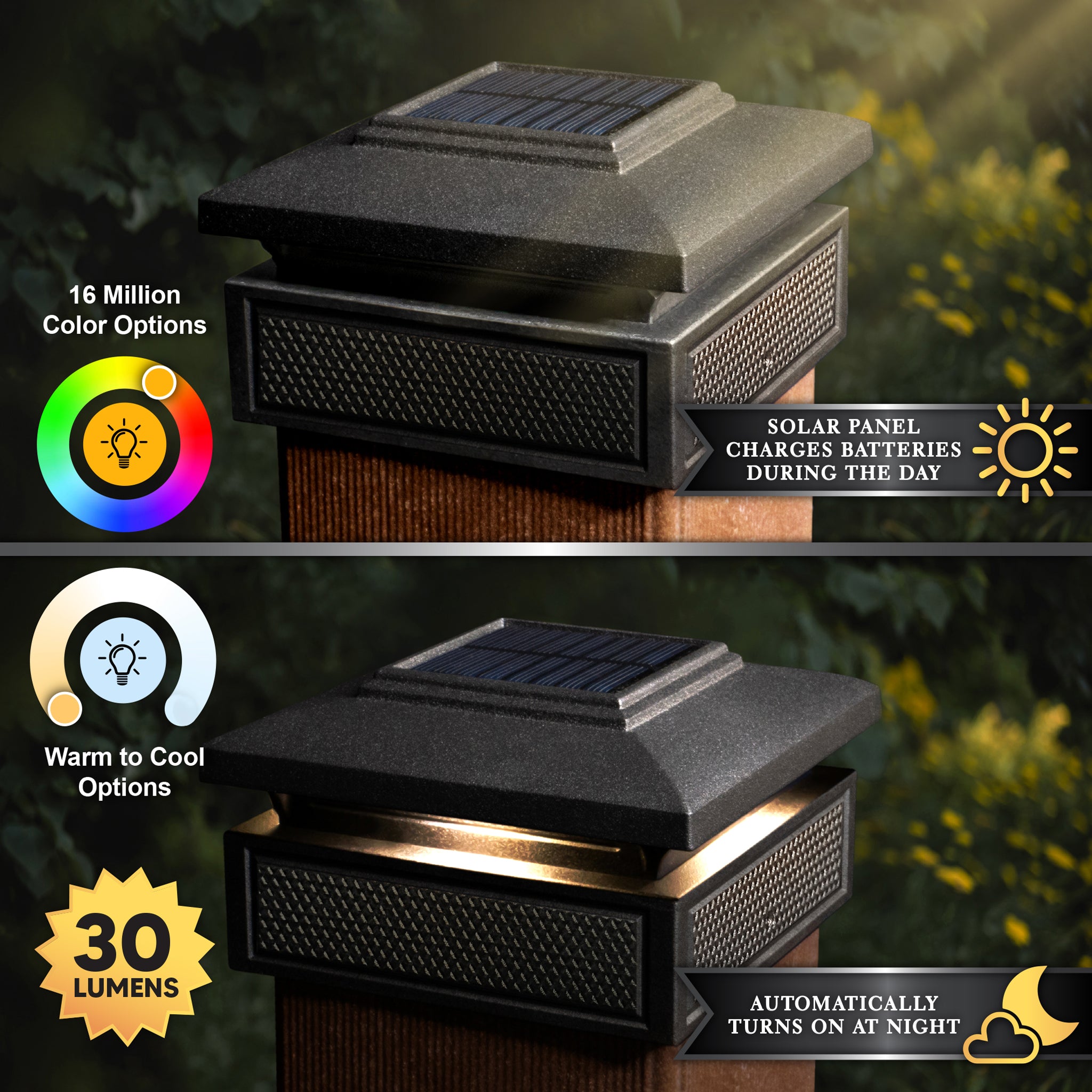 Lumineer Smart Solar Post Cap - Black