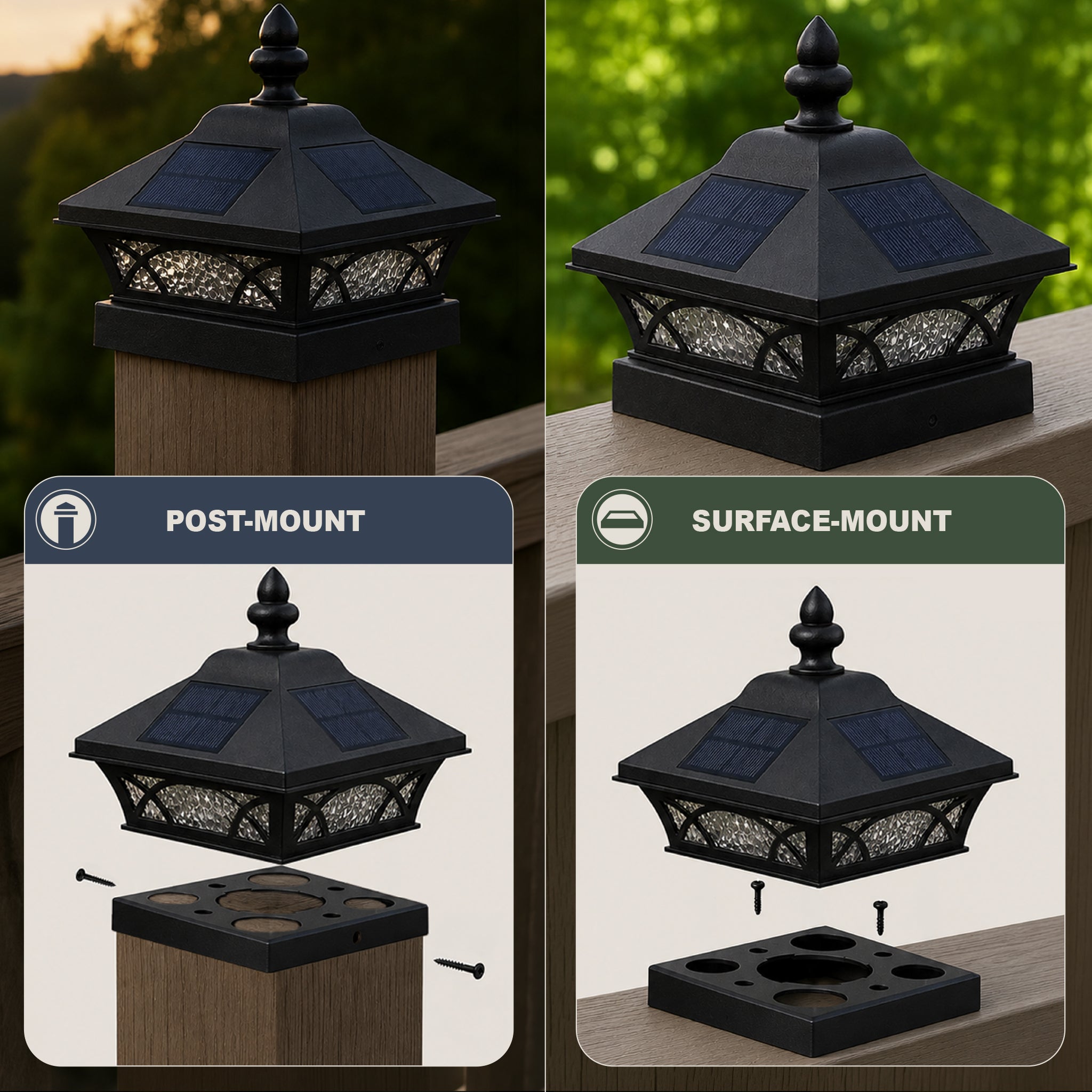 4x4 Coventry Solar Post Cap - Black
