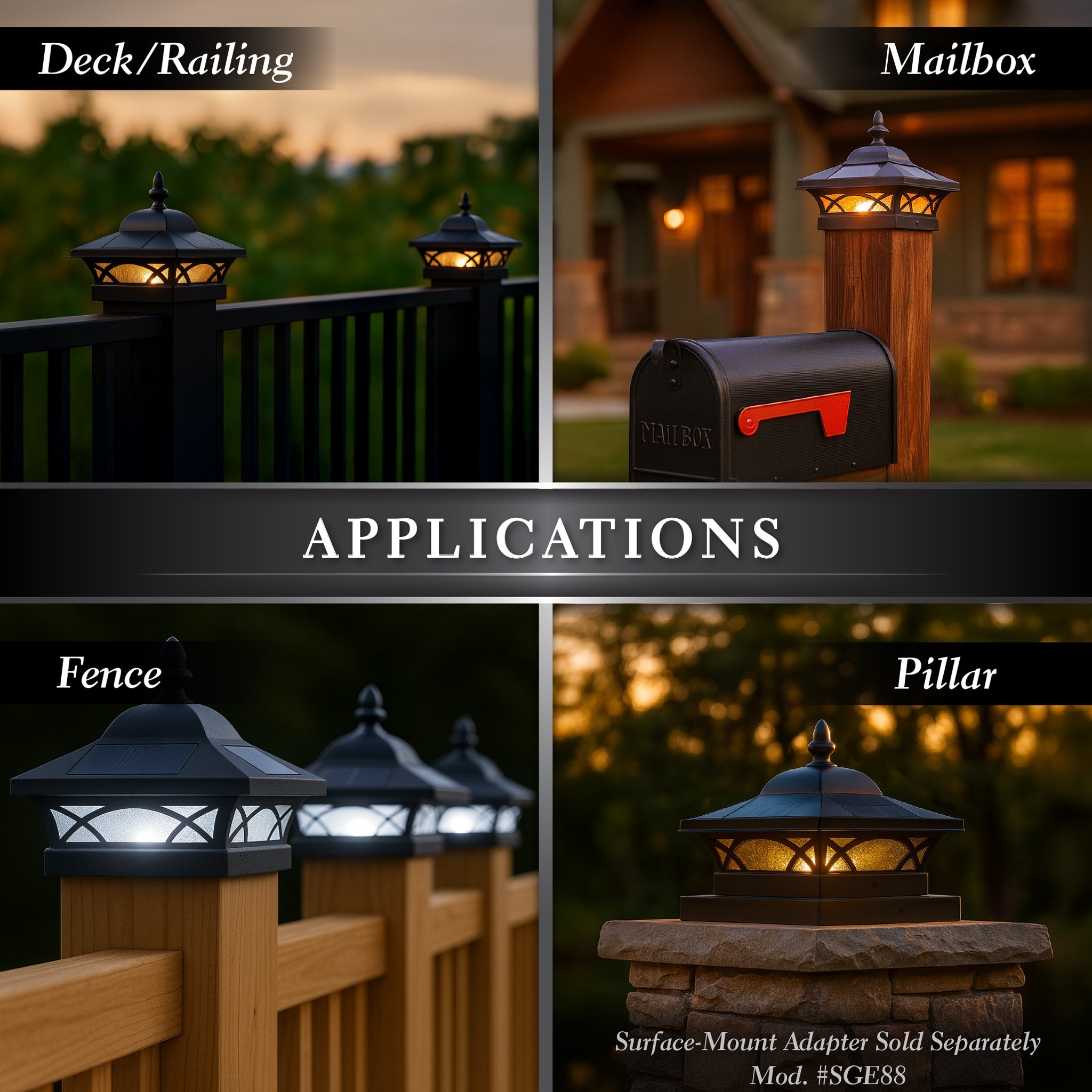 Coventry Solar Post Cap - Black