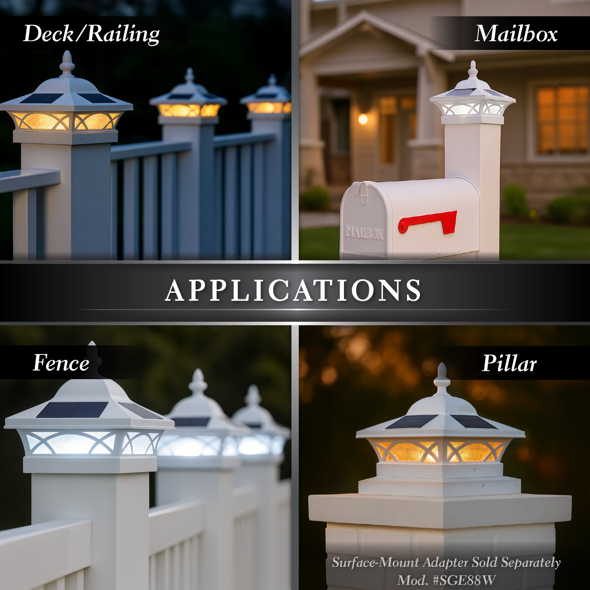 Coventry Solar Post Cap - White