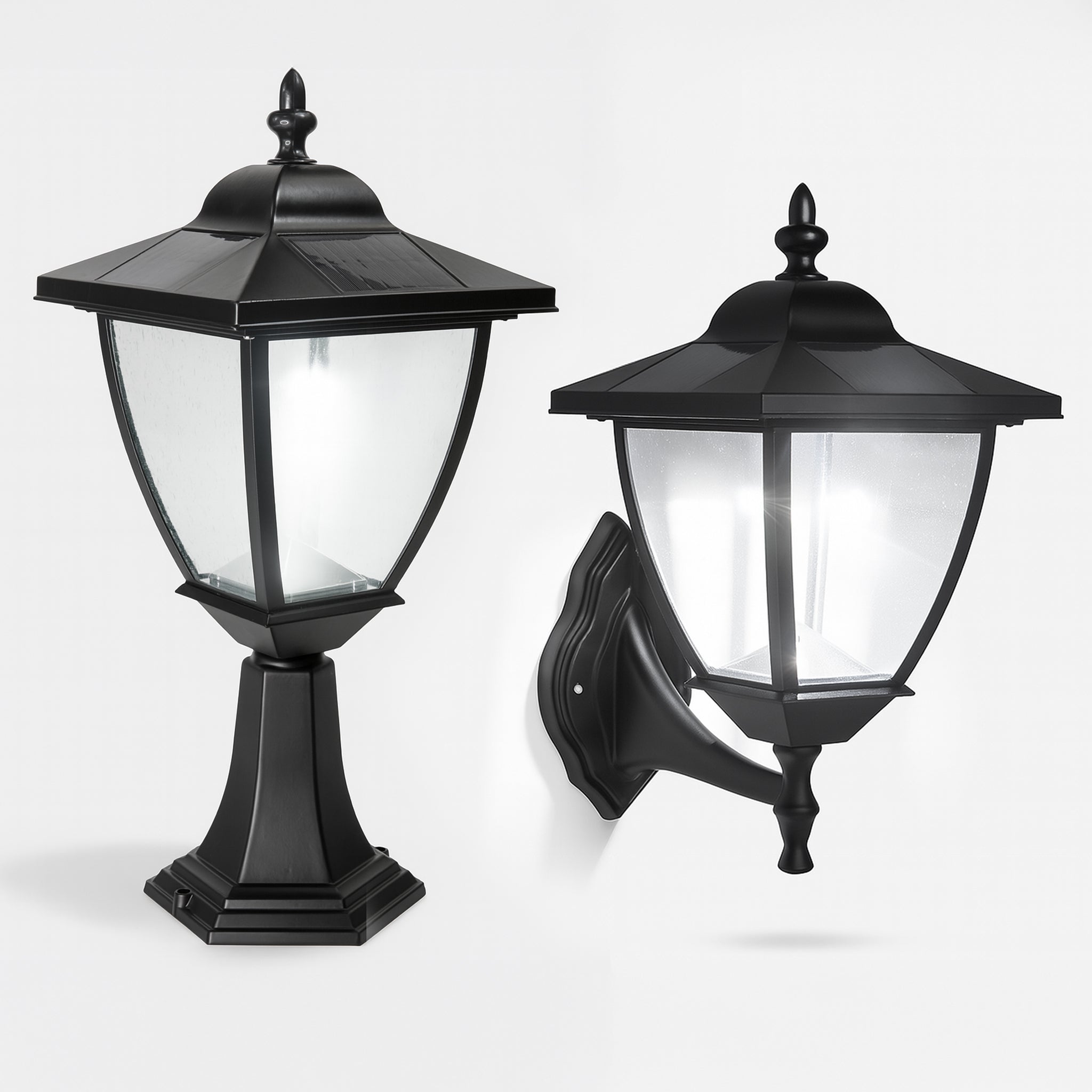 Black Aluminum Elegante Solar Lamp
