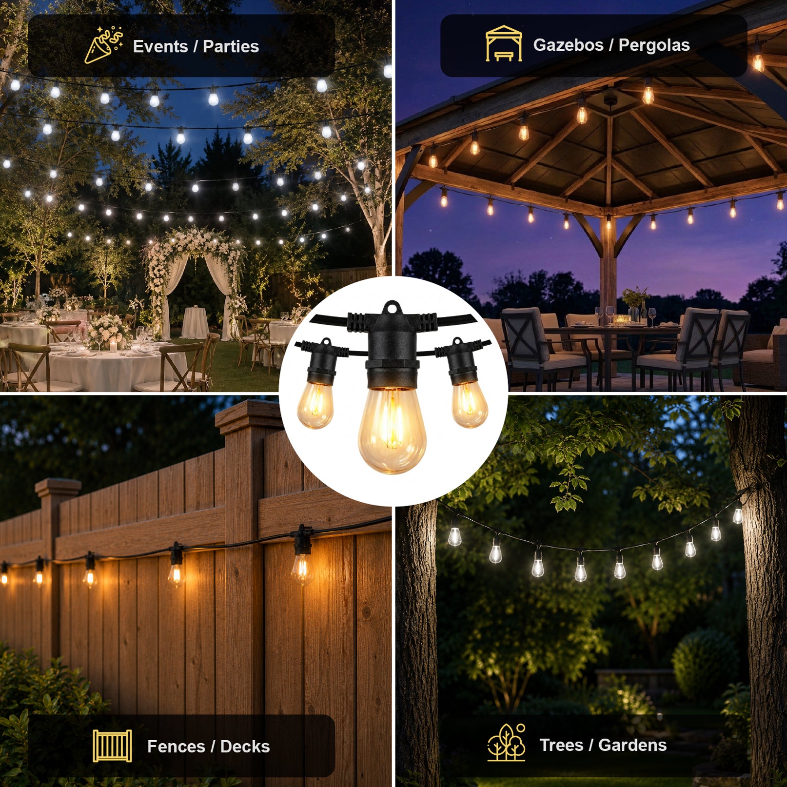 Premium Solar String Lights – 40 ft
