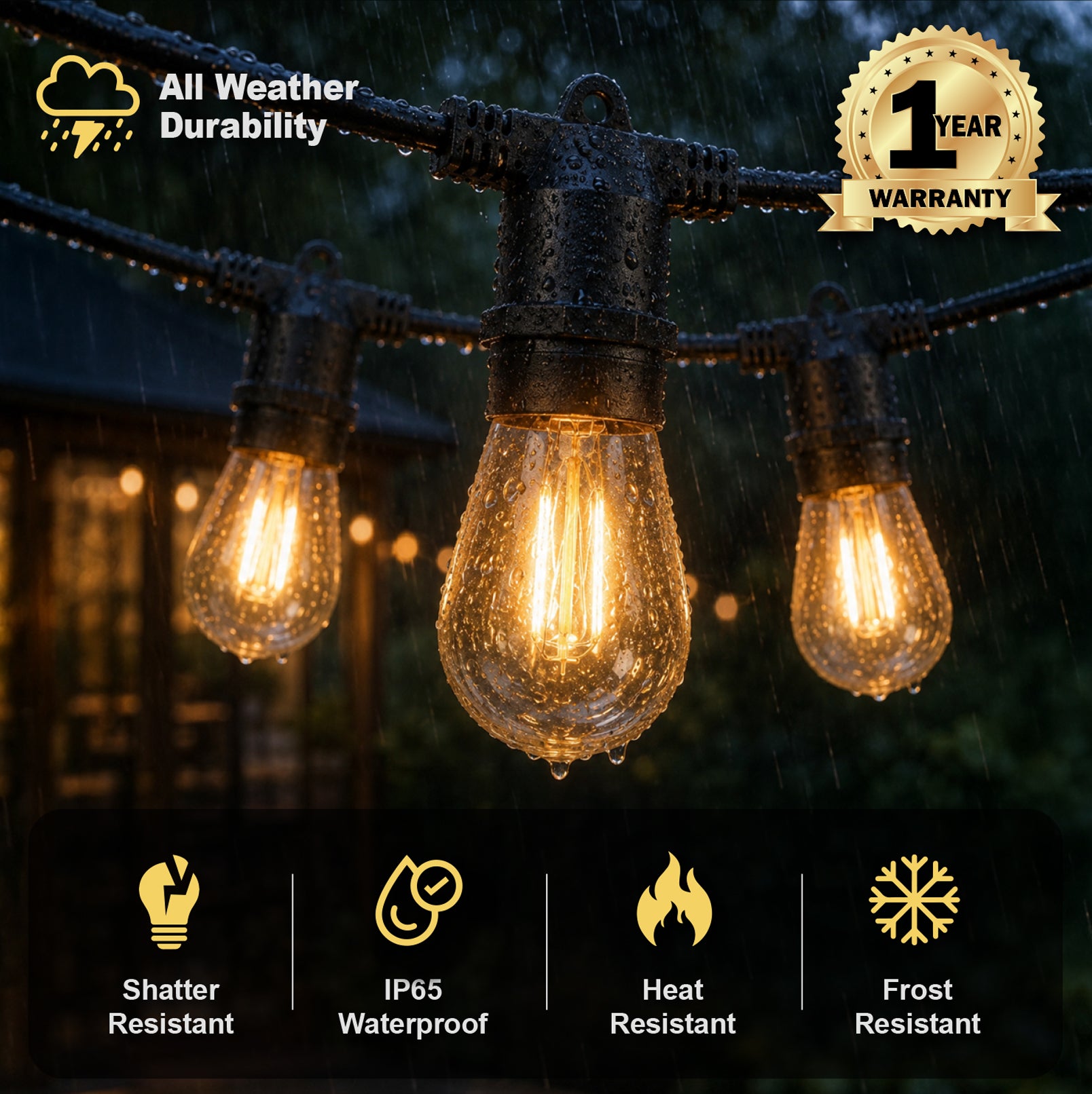 Premium Solar String Lights – 40 ft